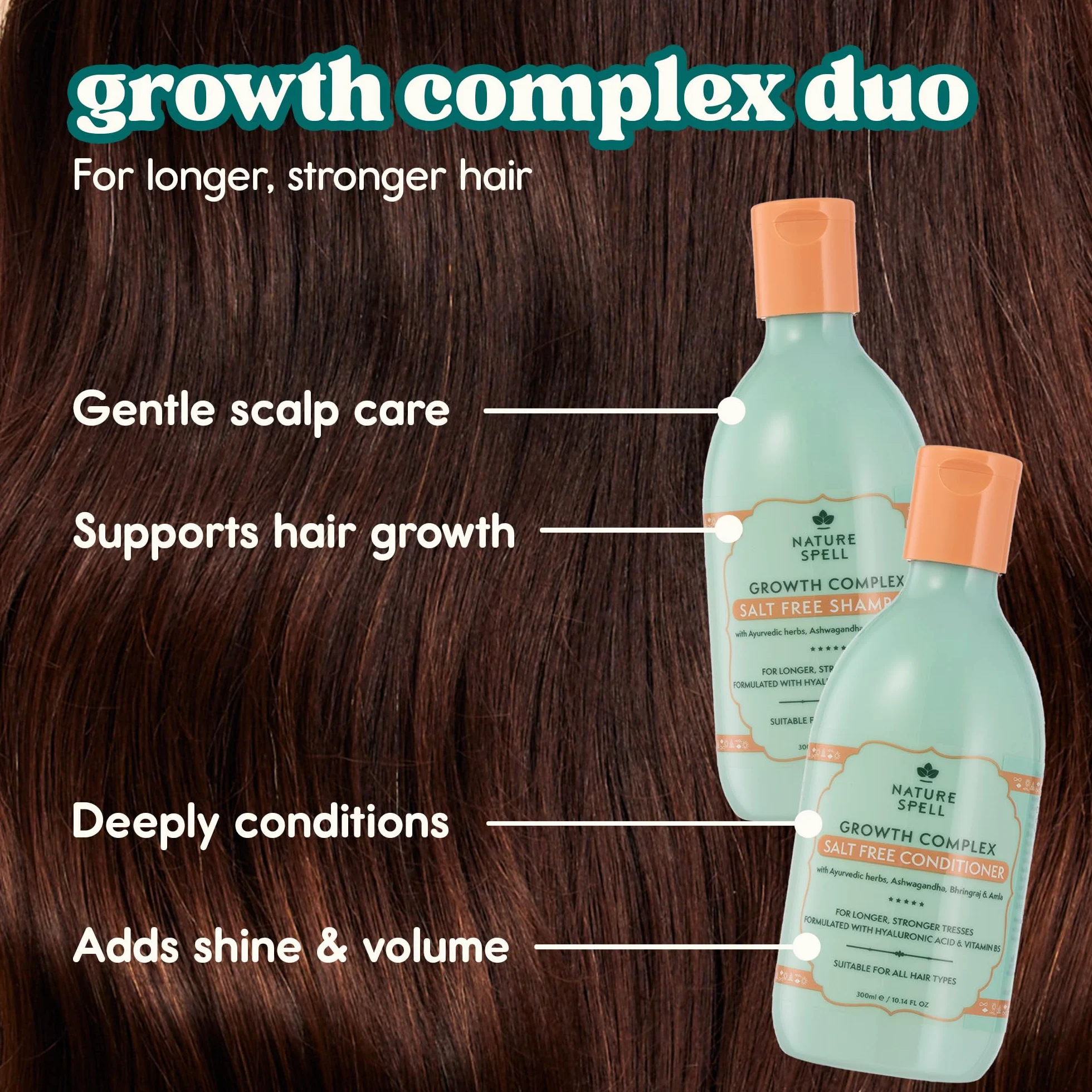 Nature Spell Hair Growth Trio, aceite de romero prediluido para cabello y cuero cabelludo, champú y acondicionador sin sulfatos