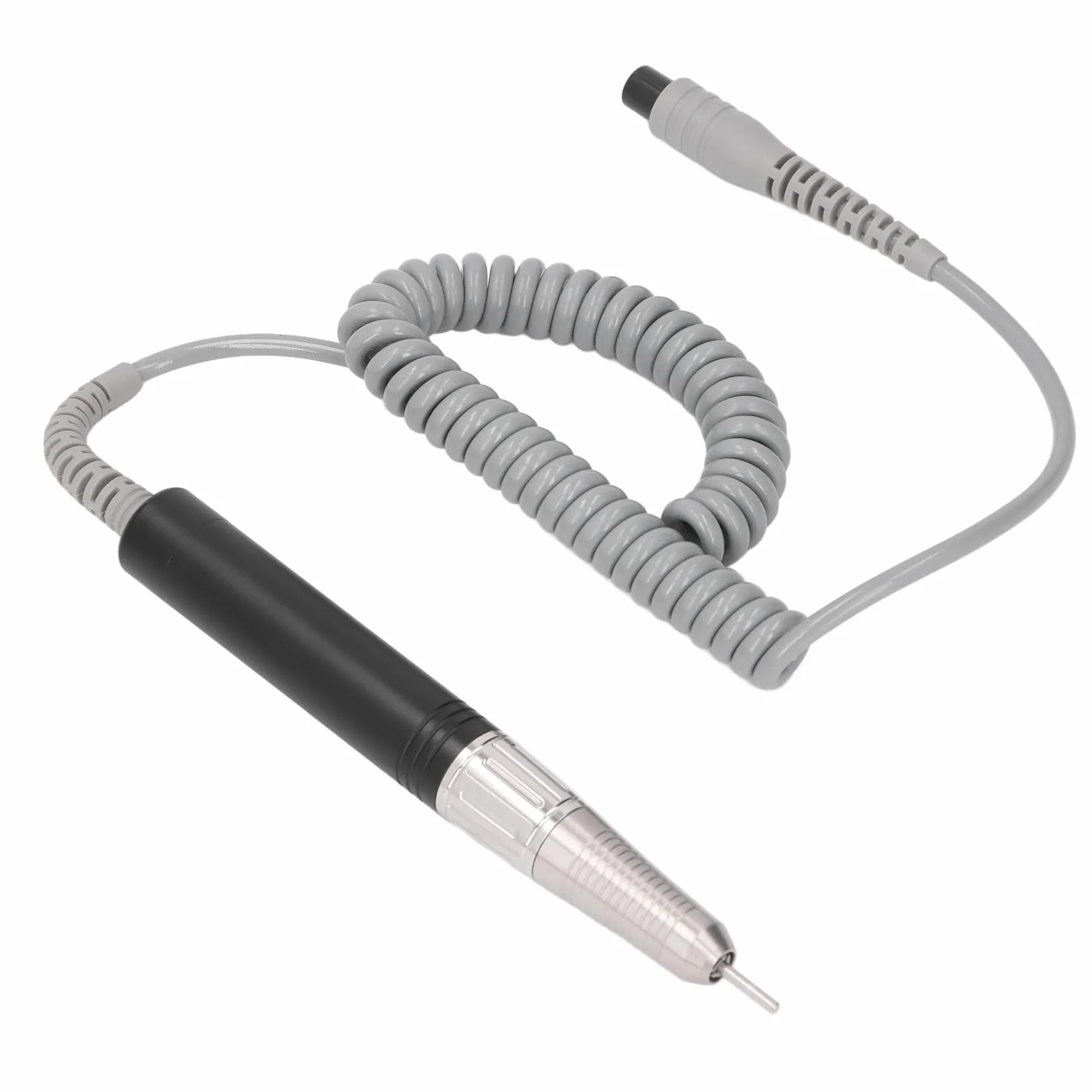 Taladro profesional para uñas, pieza de mano de repuesto, mango de Metal ajustable silencioso de alta velocidad para decoración de uñas, esmalte en Gel, uso en salón de ped (Negra)
