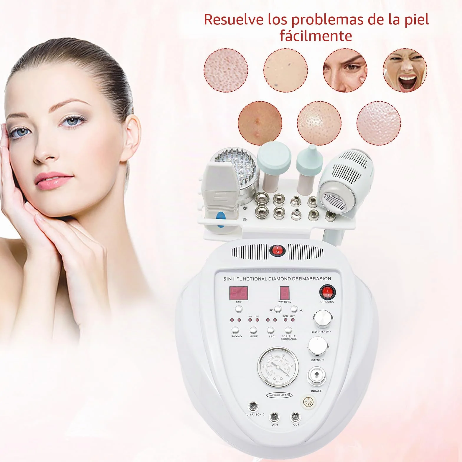5 en 1 máquina profesional de microdermoabrasión diamante, microdermabrasión de diamante, dispositivo de microdermoabrasión Hydrafacial, máquina de belleza personal para uso doméstico
