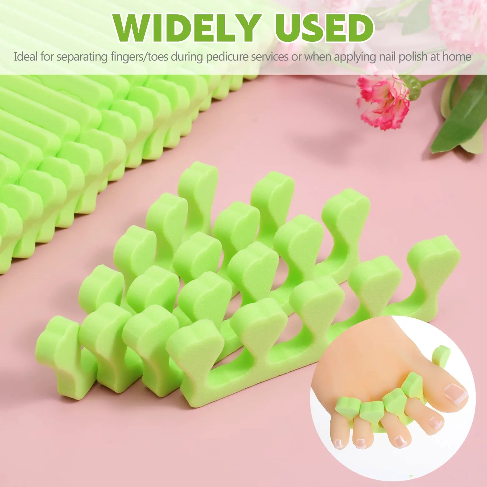 FOMIYES 100 pares de separadores desechables de dedos suaves de silicona espaciadores de dedos de espuma para los dedos de los pies separadores suaves