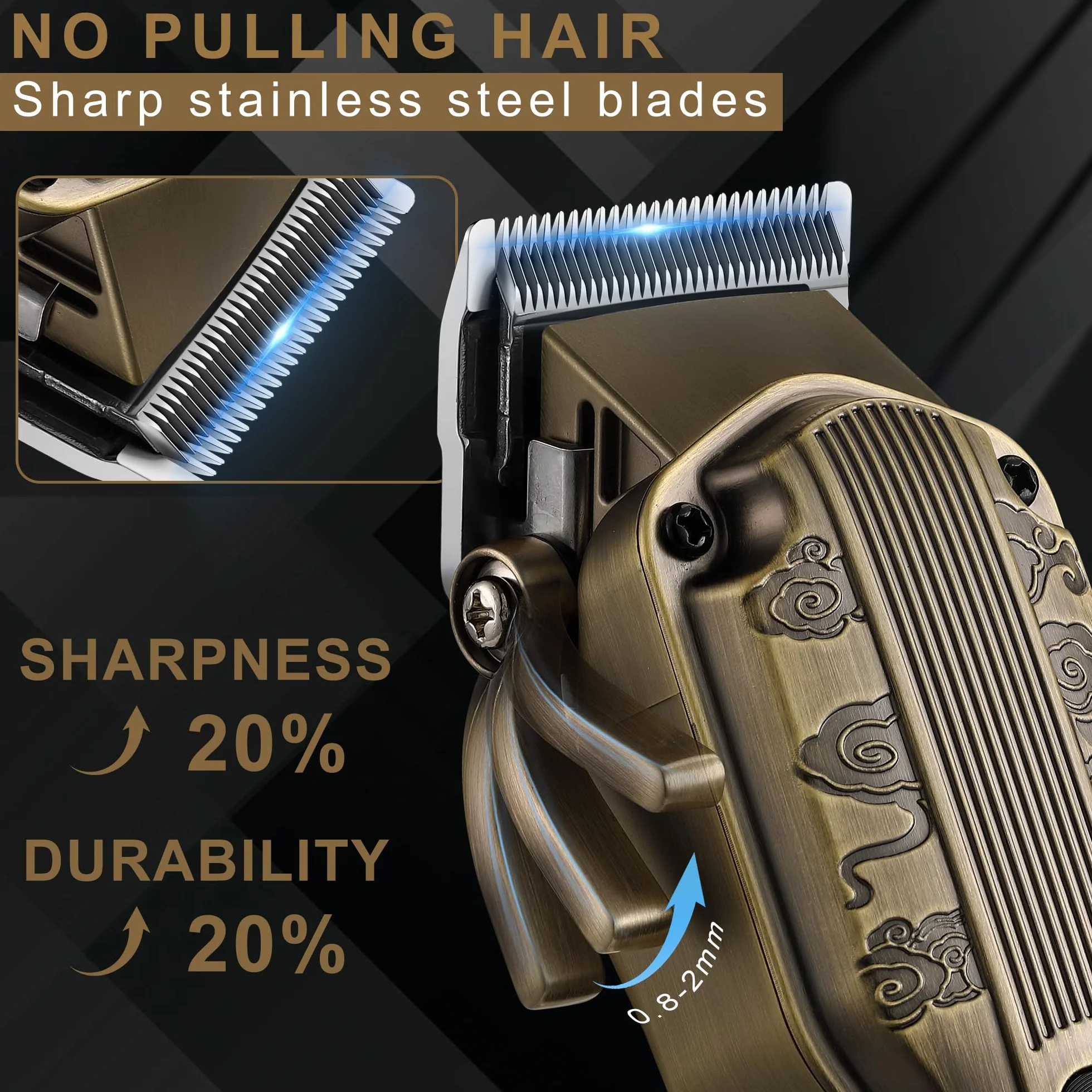 Scttomon Maquinilla de Cortar Pelo Profesional Inalámbrica, Kit de Corte y Afeitadora para Hombres (Bronce)