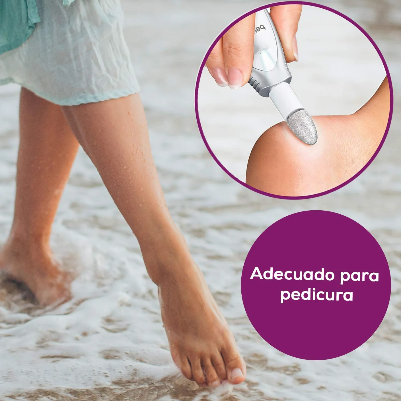 Beurer MP 41 Set de manicura y pedicura profesional, torno para uñas, 7 accesorios, luz LED, rotación izquierda/derecha, 2 velocidades