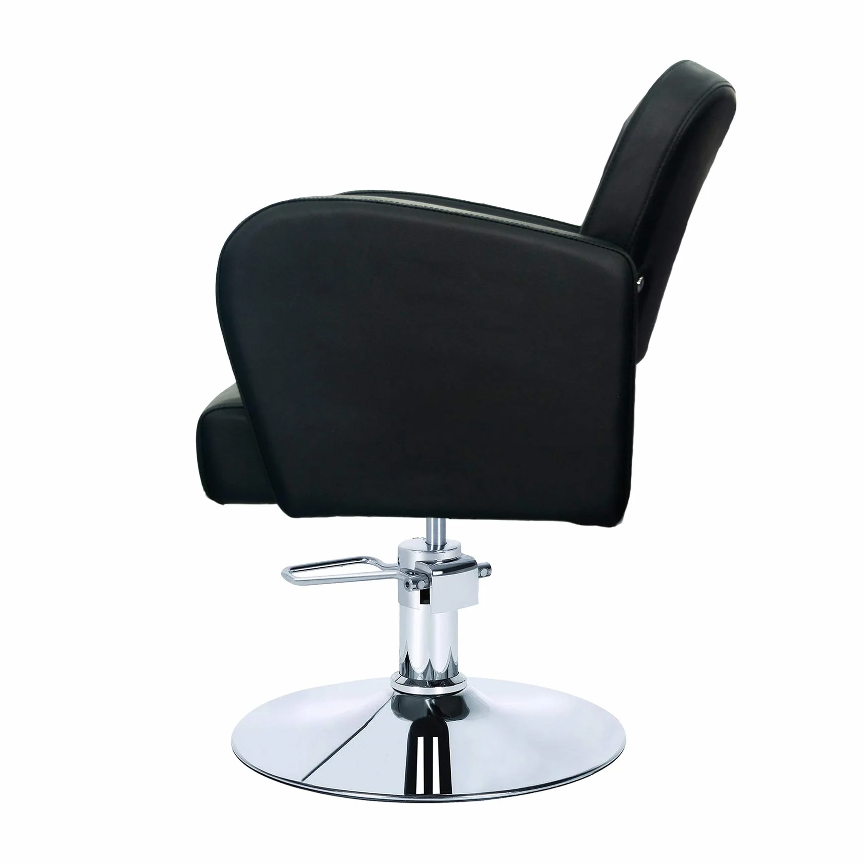 Sillón Profesional de Peluquería 360º Giratoria Base Fijo Apoyapies Metal Altura Regulable Asiento Suave Piel