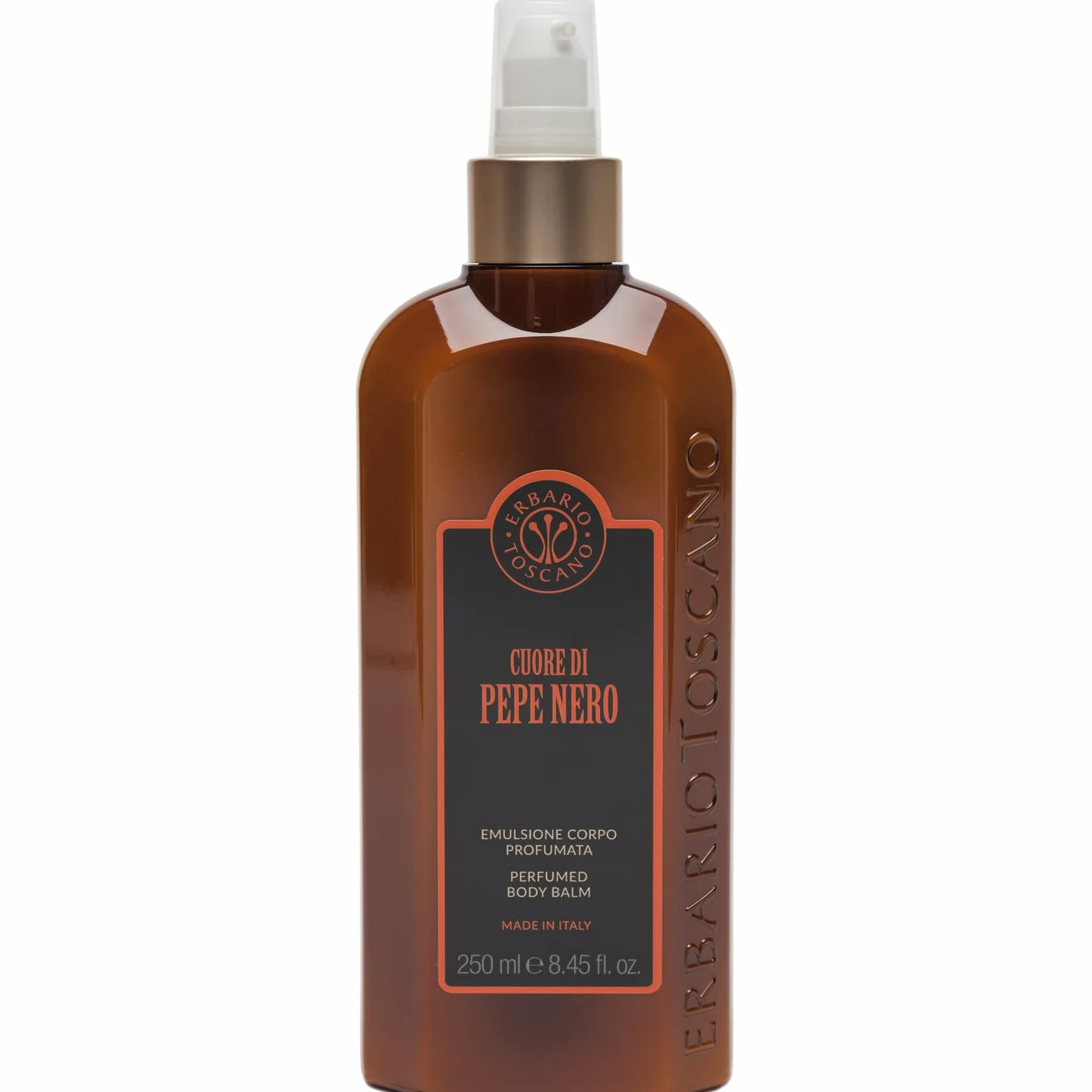 Erbario Toscano, Emulsión corporal de pimienta negra, 250 ml, efecto regenerador y regenerador