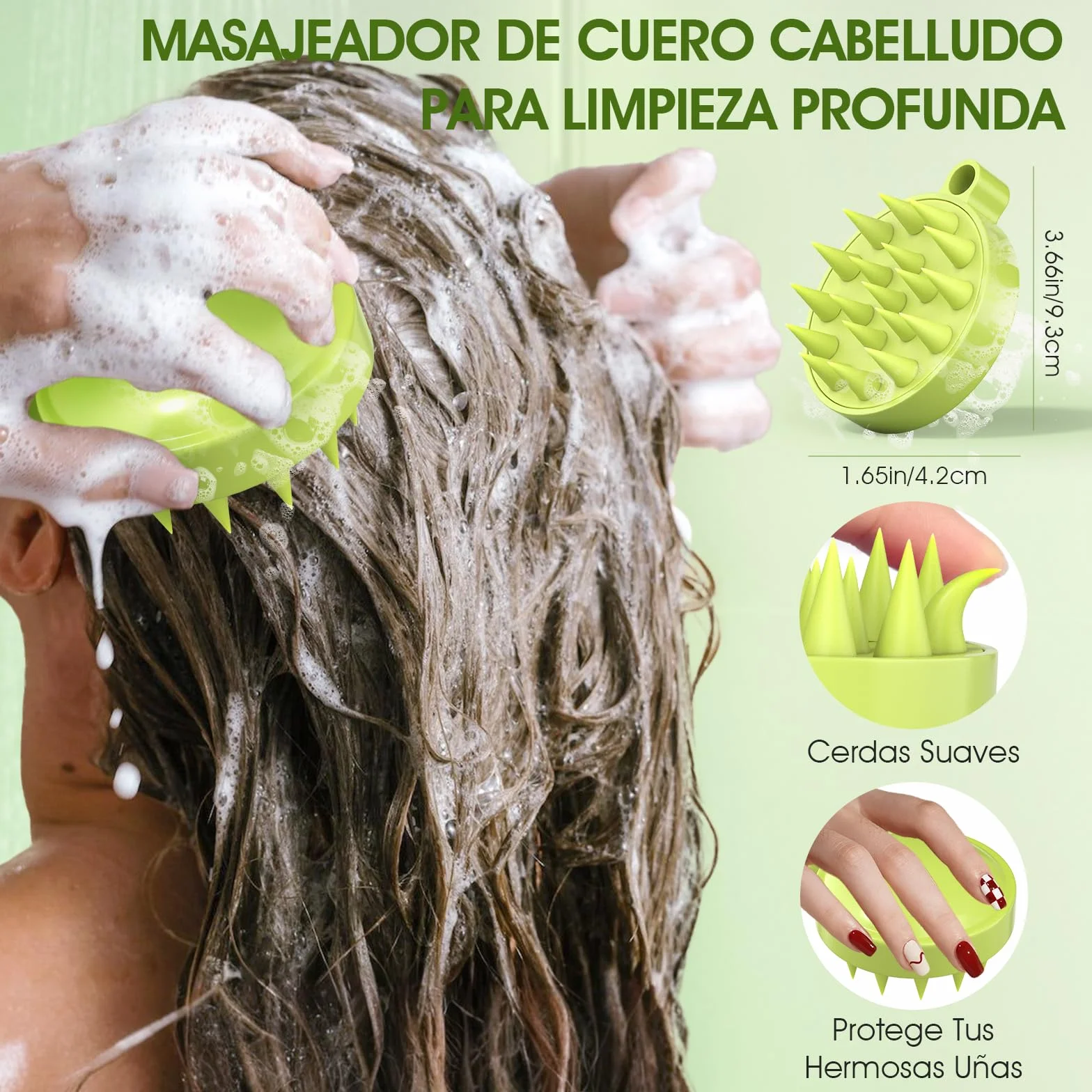 Exfoliante de cuero cabelludo AHA BHA 2 en 1 con masajeador de silicona