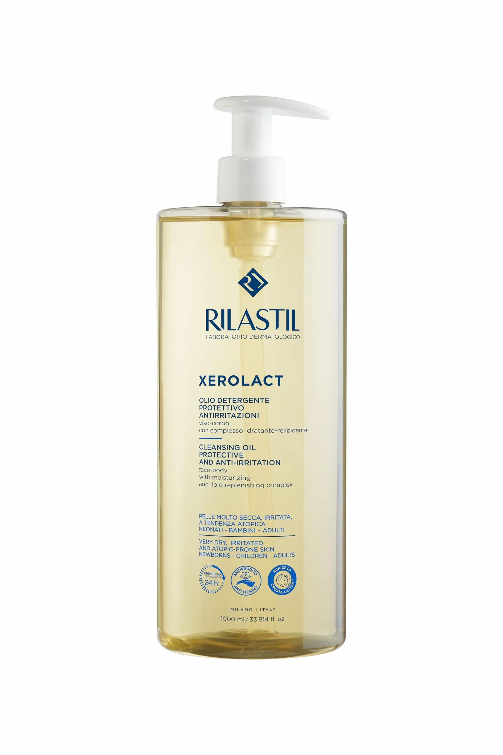 Rilastil Xerolact Aceite Limpiador Protector Piel Muy Seca Atópica Gel Ducha Hidratante Antipicor Aceite Arroz Almendras