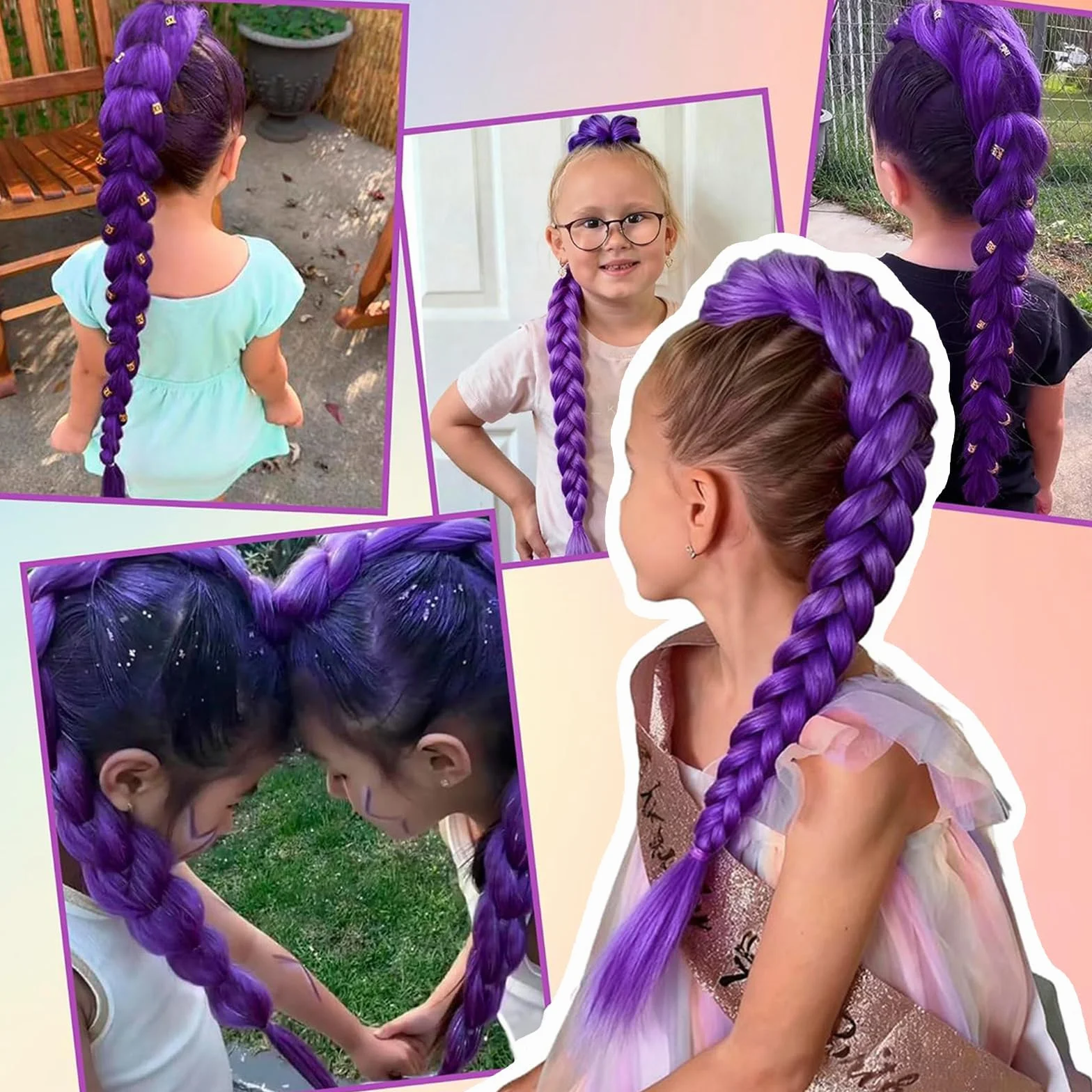 Trenzado Cabello Pre-estirado 26" Extensiones de Pelo Púrpura Jumbo para Trenzas Africanas