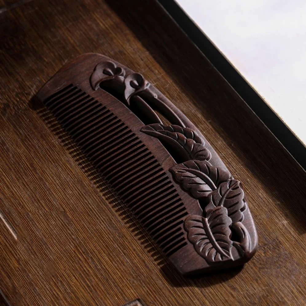 Peines para Hombres, Peine Especial para Cabello Largo para Mujeres, Peine de Dientes Finos tallados, Peine de Madera para peinar el Cabello, Peine para Barba para Hombres (AA)