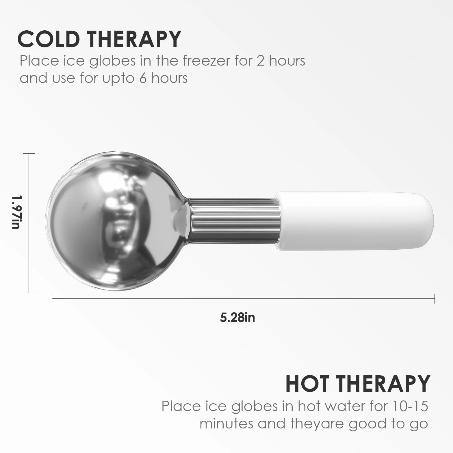 Lazzybeauty Ice Globes de Acero Inoxidable para Faciales 2 uds, Rodillo Refrescante para Cara, Cuello y Ojos, Masajeador Facial Educe la Hinchazón y Las Ojeras, Mejora la Circulación Sanguínea