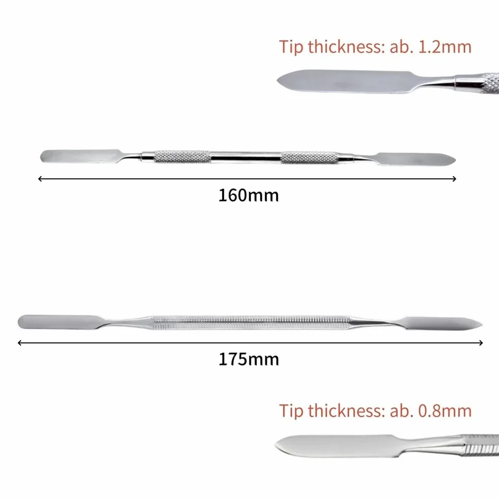 Herramienta multifuncional de acero for uñas con cabezal doble for piel muerta y diseño ergonómico, operación cómoda, adecuada for el cuidado de las uñas y opción ideal for uso en salón o arte de uñas