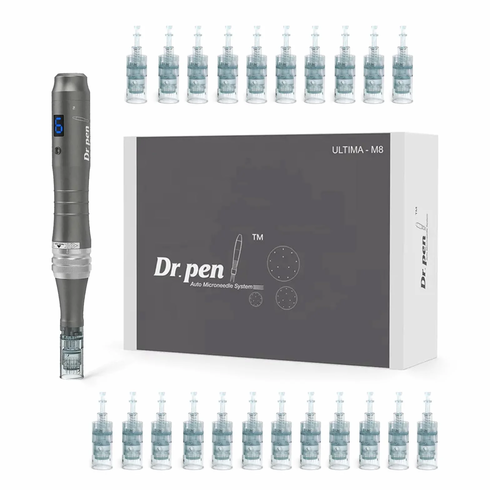 Dr.pen Microneedling Ultima M8 Lápiz Inalámbrico Profesional 22 Cartuchos Kit Cuidado Piel