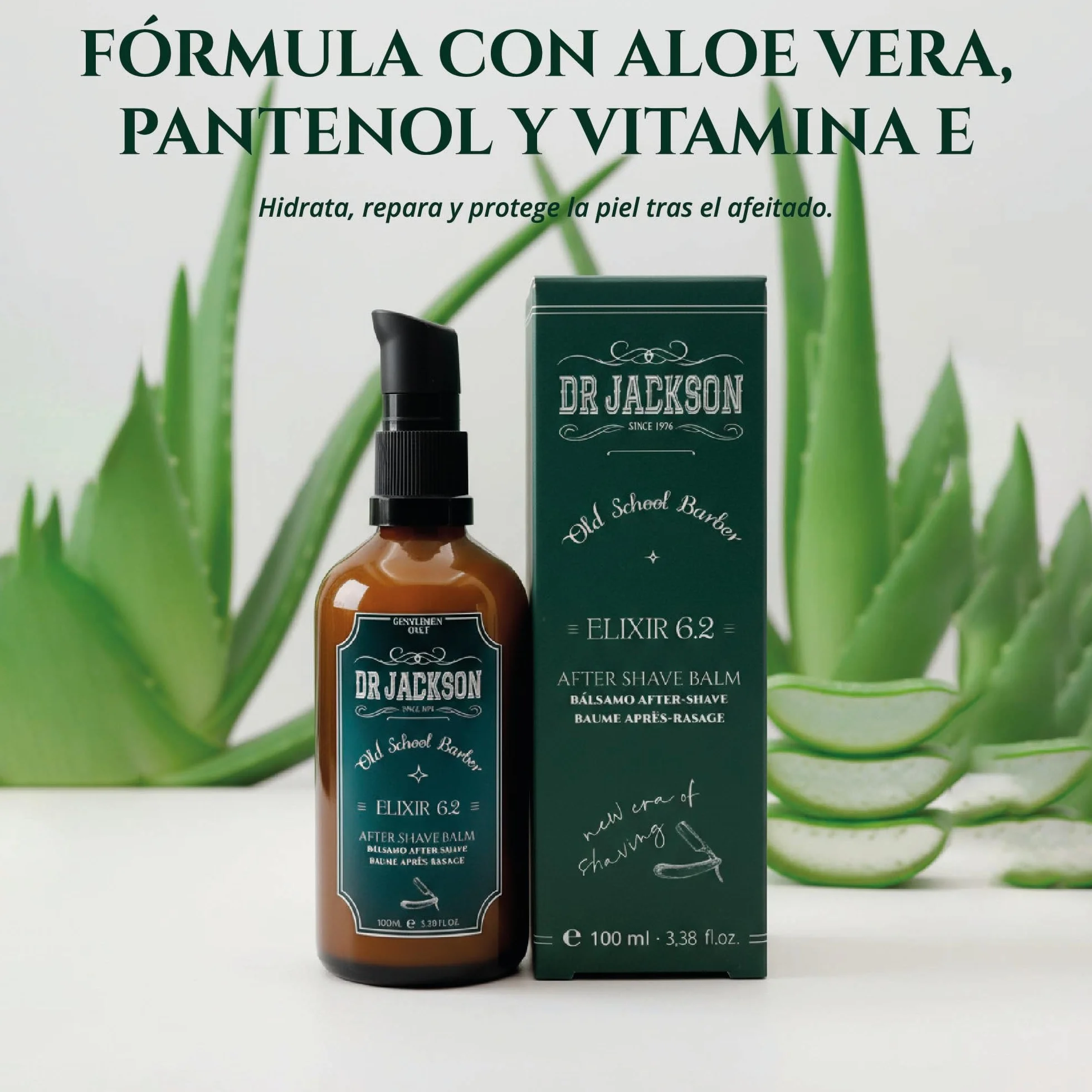 DR. JACKSON After Shave Hombre Antidot 6.2 Bálsamo Aftershave Sin Alcohol con Aloe Vera, Eucalipto y Vitamina E, 100 ml