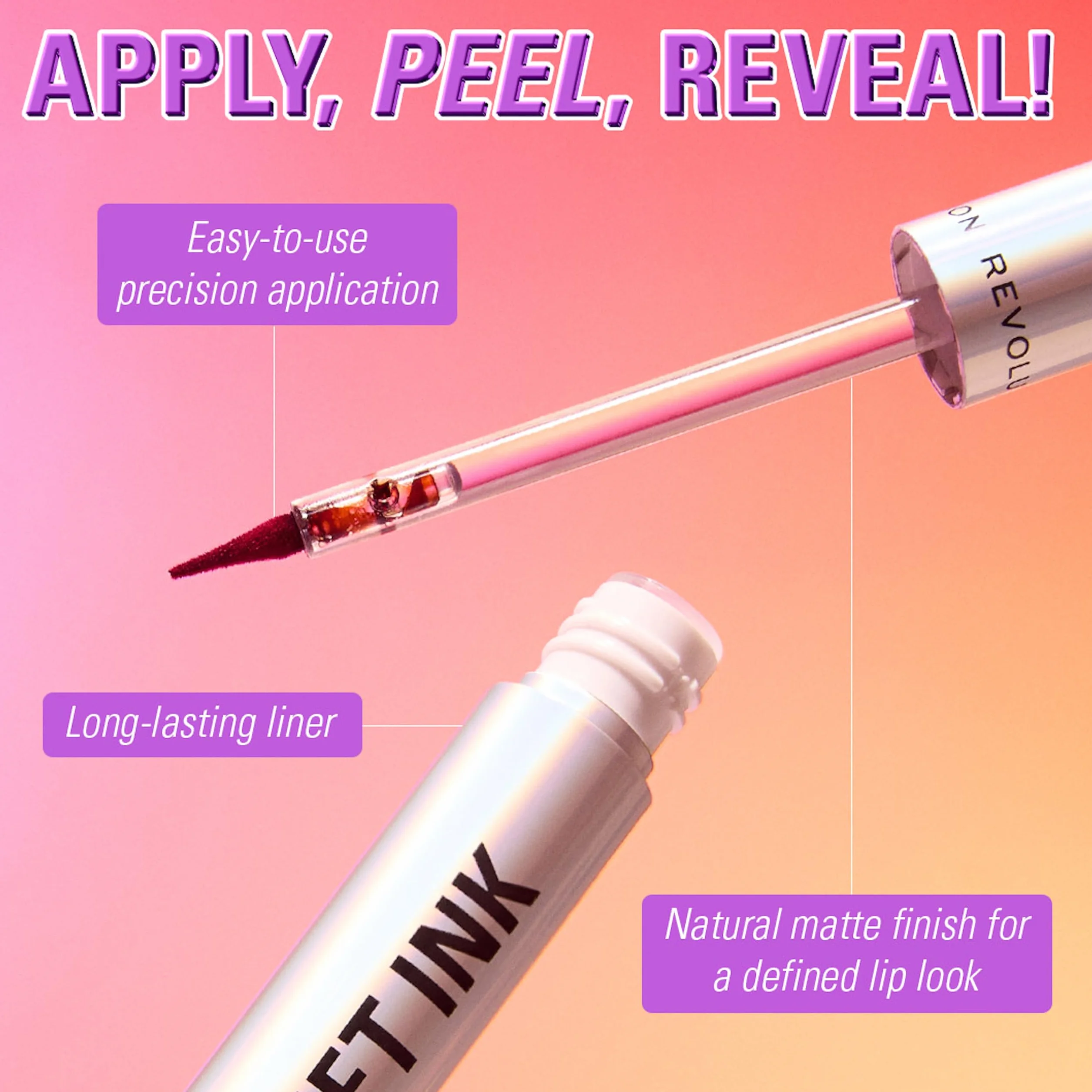 Revolution Lip Shift Ink Peel Off Lip Liner Stain - Nude Talk - 1,8 ml - Delineador labial mate vegano