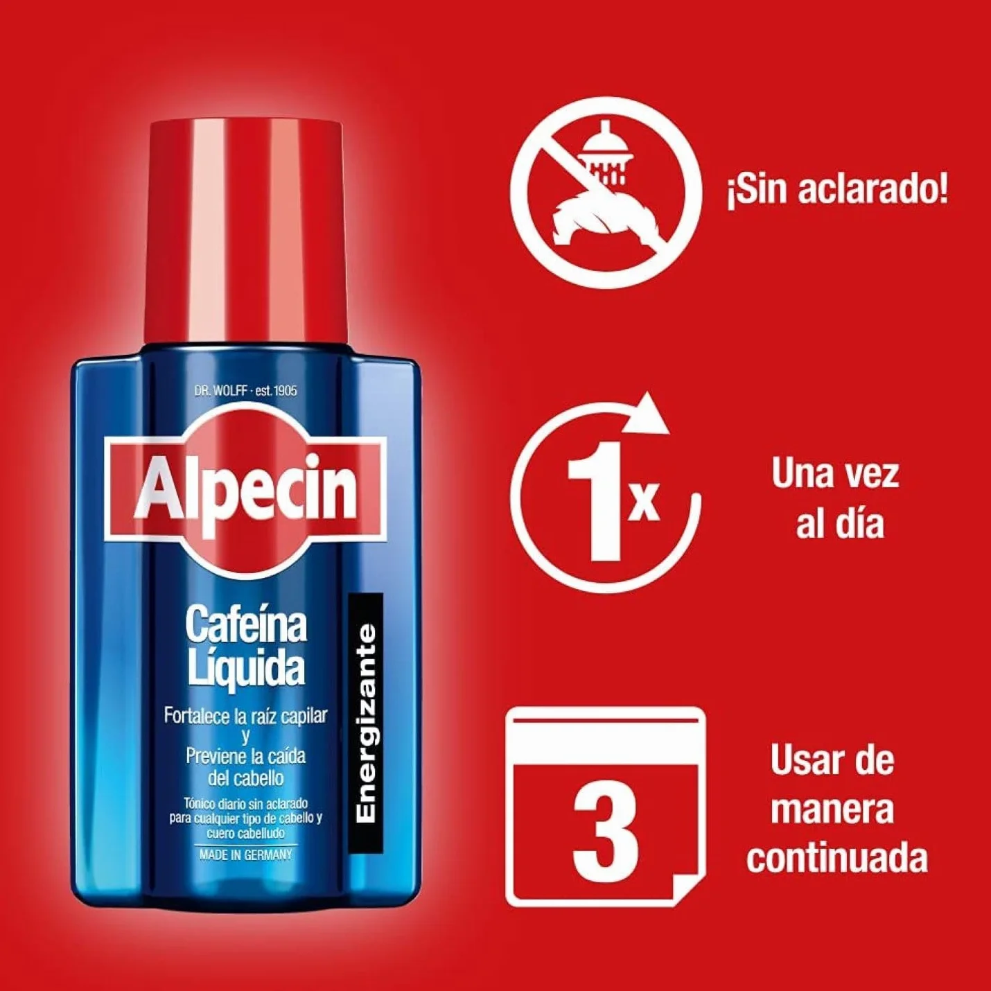 Alpecin Caffeine Liquid 2x 200 ml Locion anticaida cabello hombre Tratamiento caida pelo