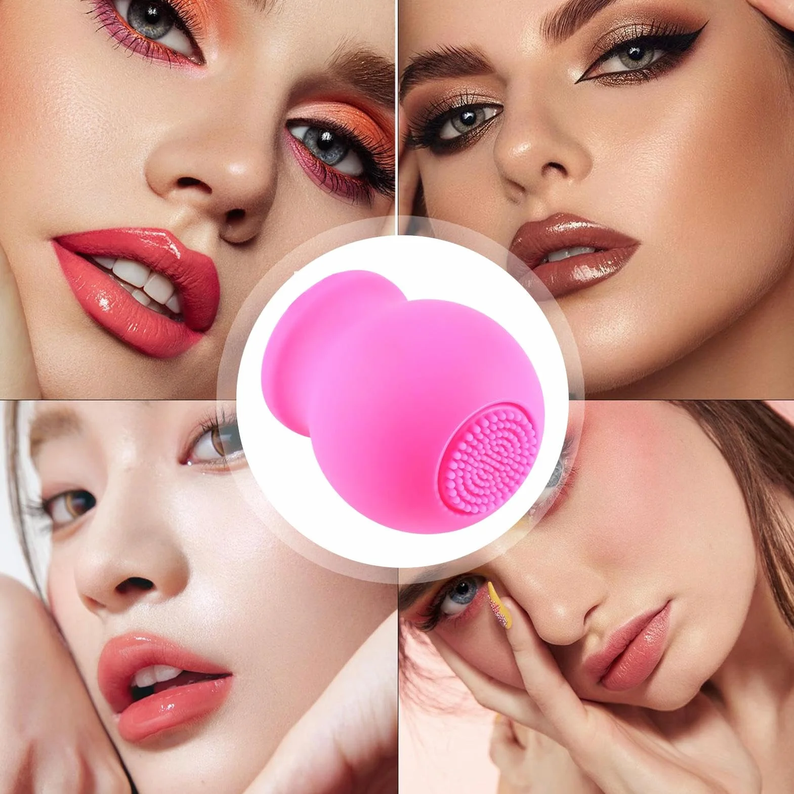 Plumper de labios de silicona con cepillo potenciador de succión multiusos