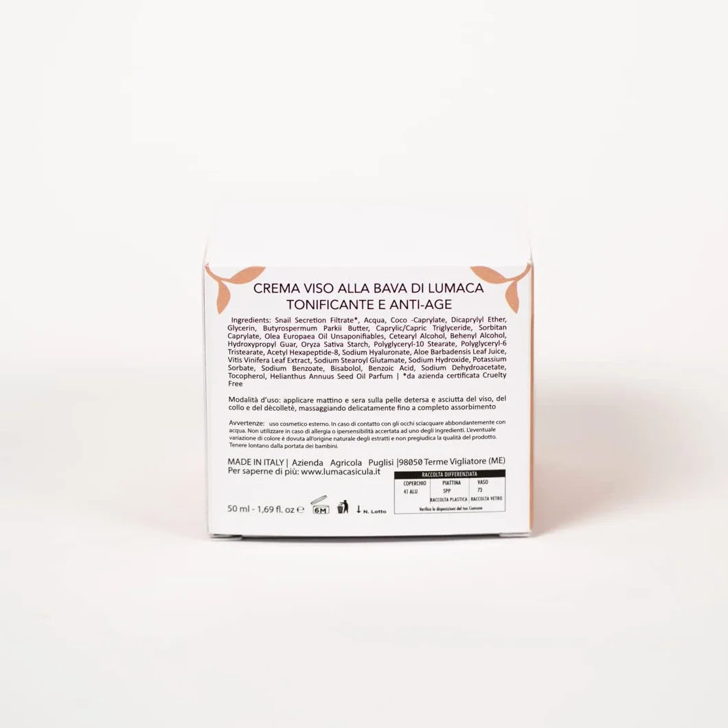 Crema facial baba de caracol 70%, ácido hialurónico, aloe vera, antiedad 50ML, hidratante, antioxidante de vitamina E, contrarresta el envejecimiento de la piel, rojeces