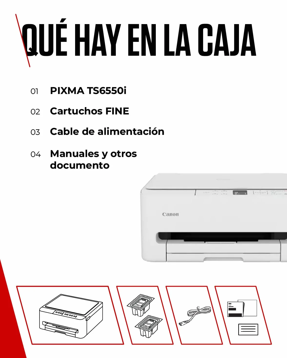 Canon PIXMA TS6550I Impresora Todo en Uno Wi-Fi Pantalla OLED 1,42" Inalámbrica