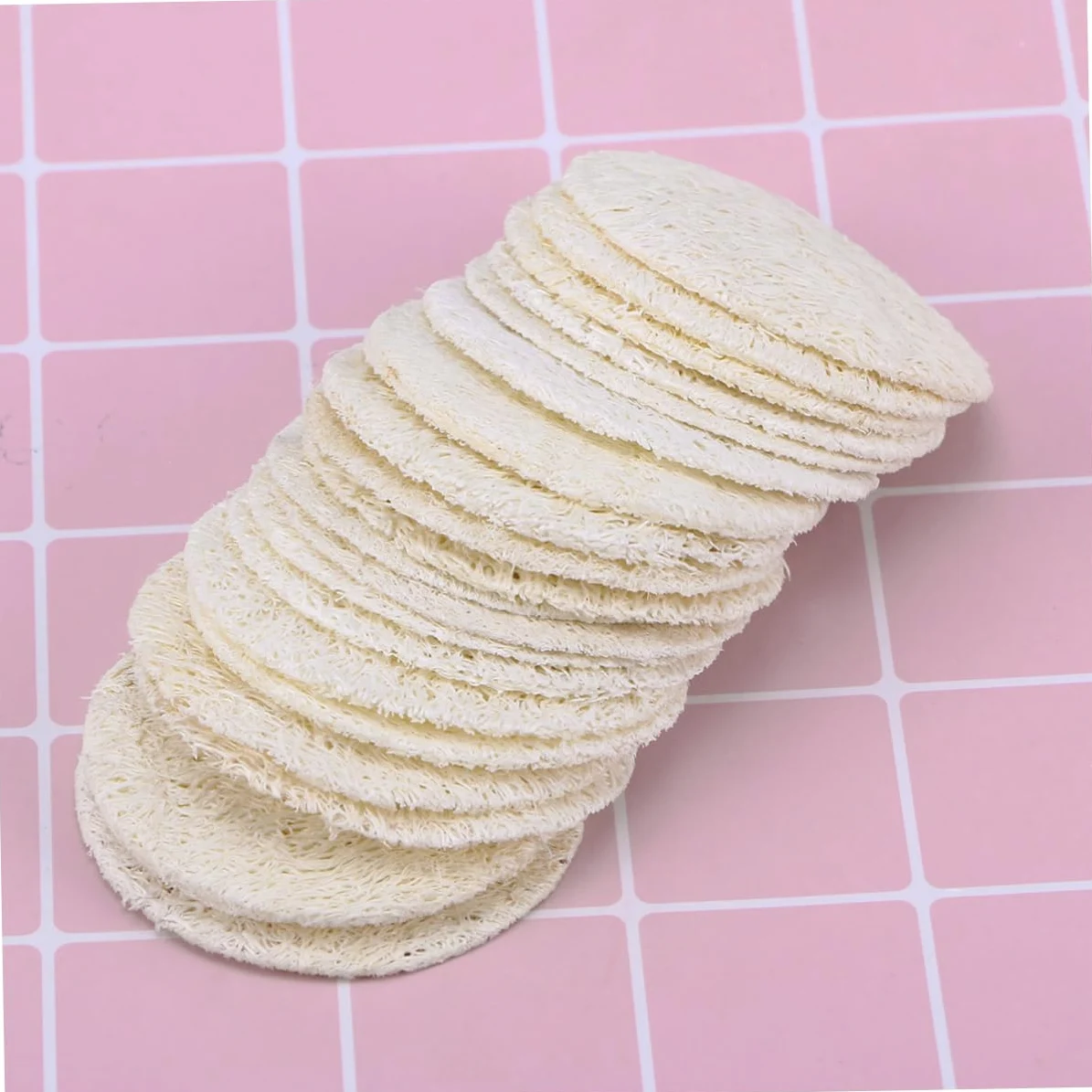 DOITOOL 500 Piezas esponjas faciales almohadillas exfoliantes faciales esponja de maquillaje redonda almohadillas de lavado facial esponjas exfoliantes de lufa constituir Depurador lavabo