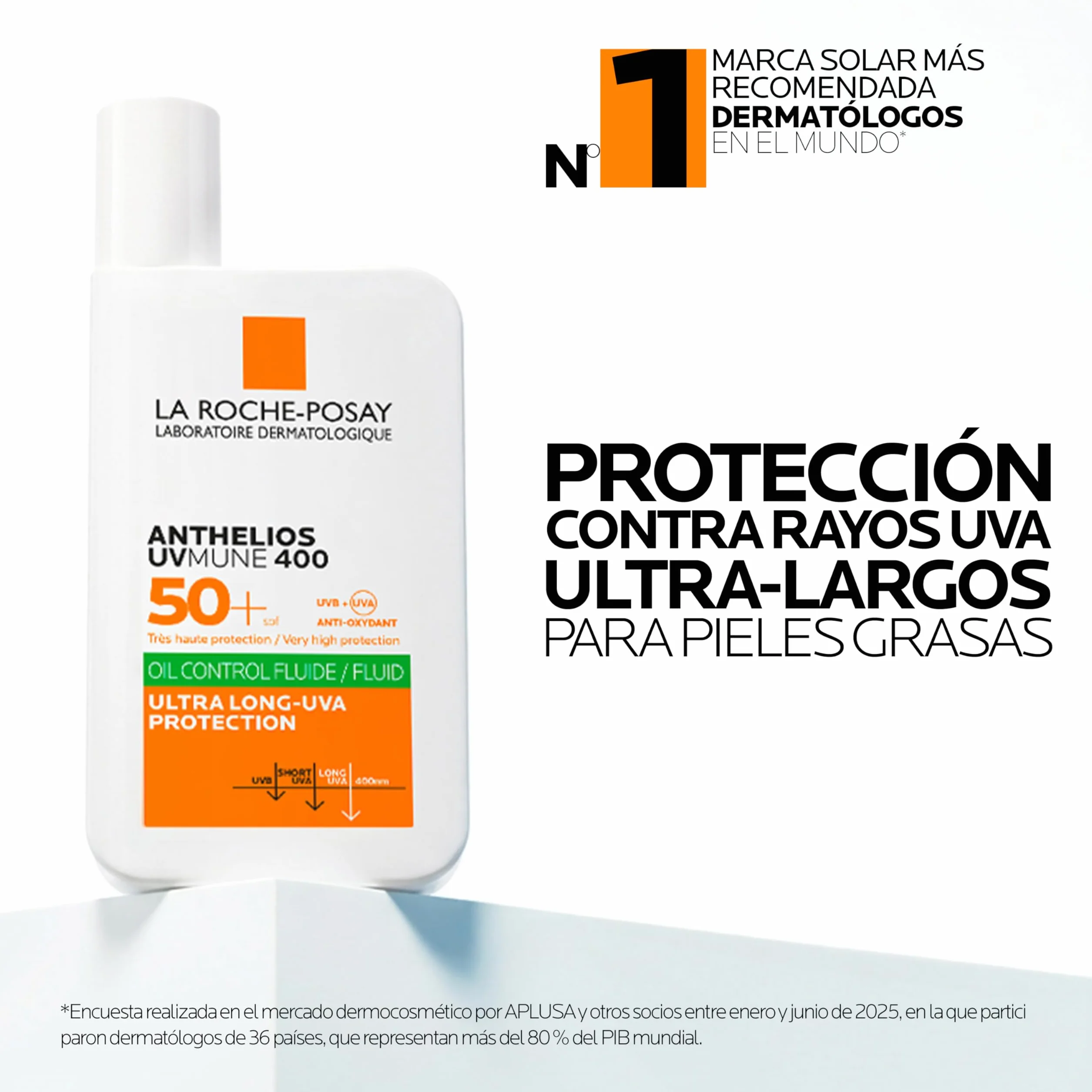 La Roche Posay Anthelios UV-MUNE 400 Oil Control Fluido Invisible SPF50+ Protector Solar 50 ml