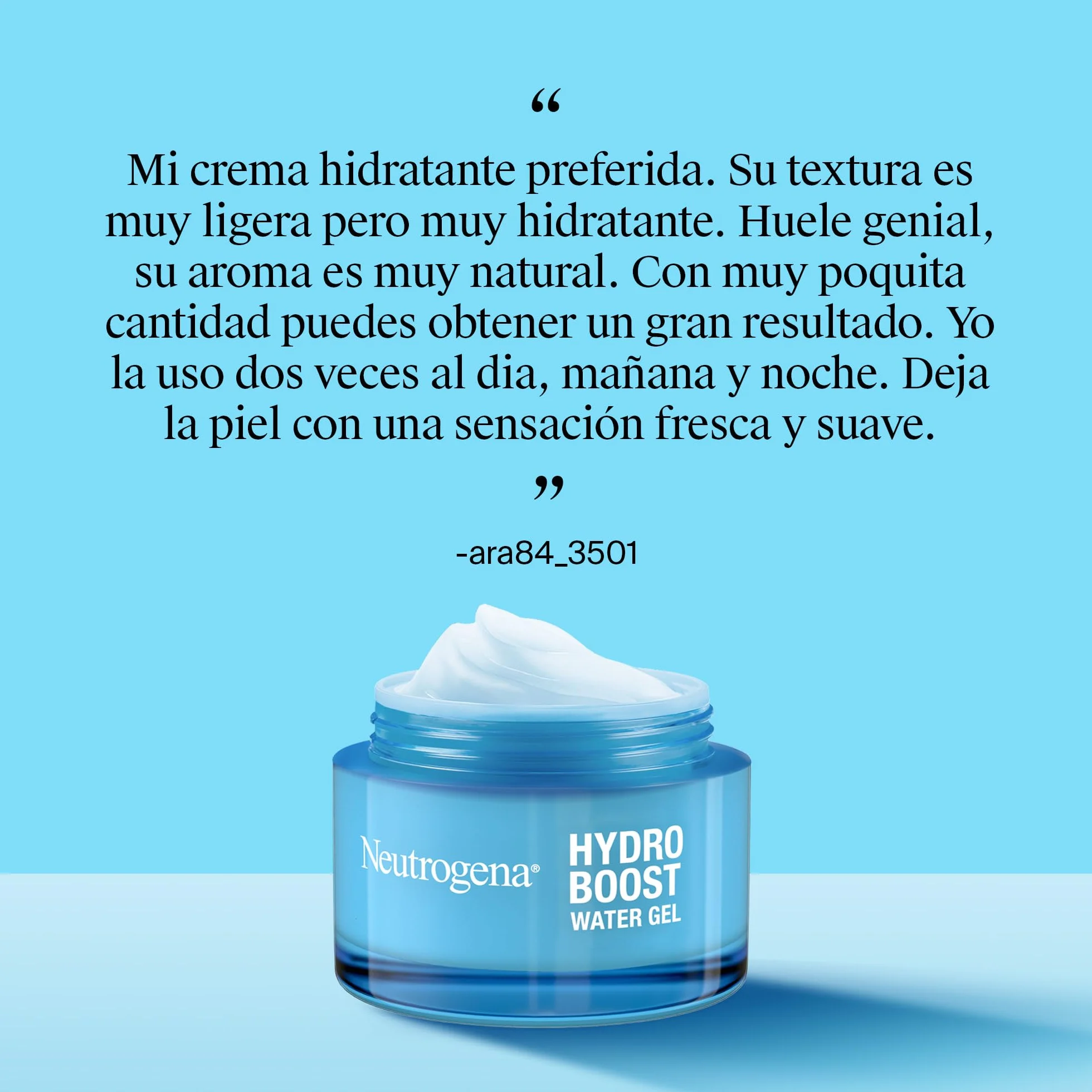 Neutrogena Hydro Boost Gel de Agua 50 ml Hidratante Facial Ácido Hialurónico Aminoácidos 72h No Grasa Piel Normal Mixta
