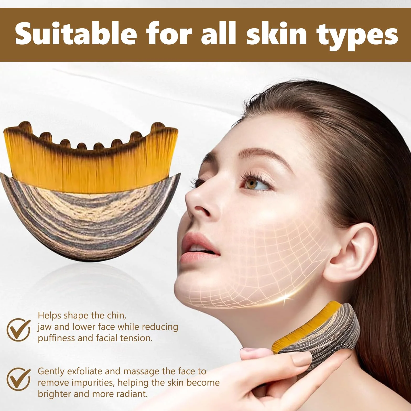 Cepillo Facial de Contorno Masajeador, Limpieza Facial