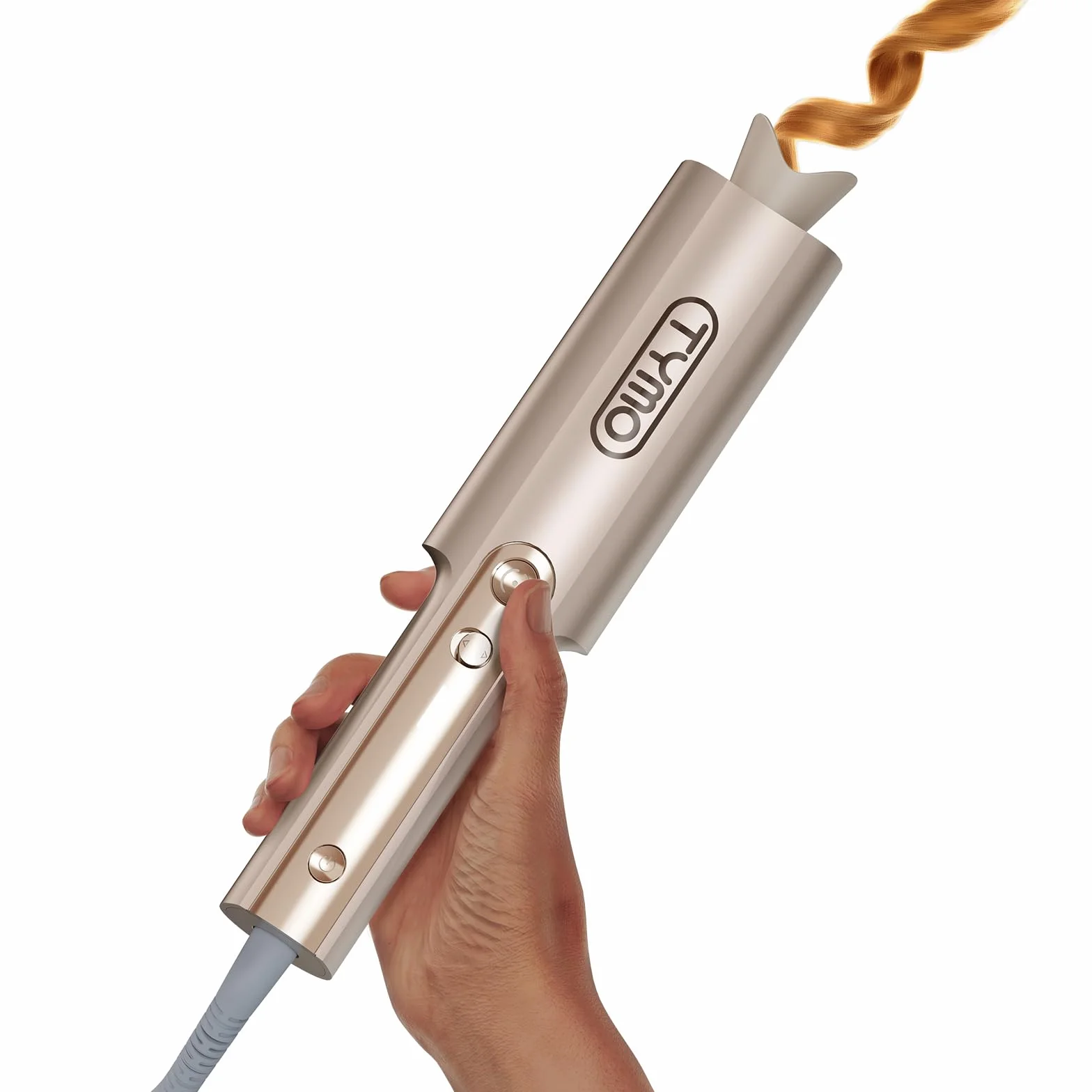 TYMO Curlpro Plus Rizador de Pelo Automático 25mm Beach Waves Moldeador Anti-Quemaduras Calentamiento Rápido Dorado