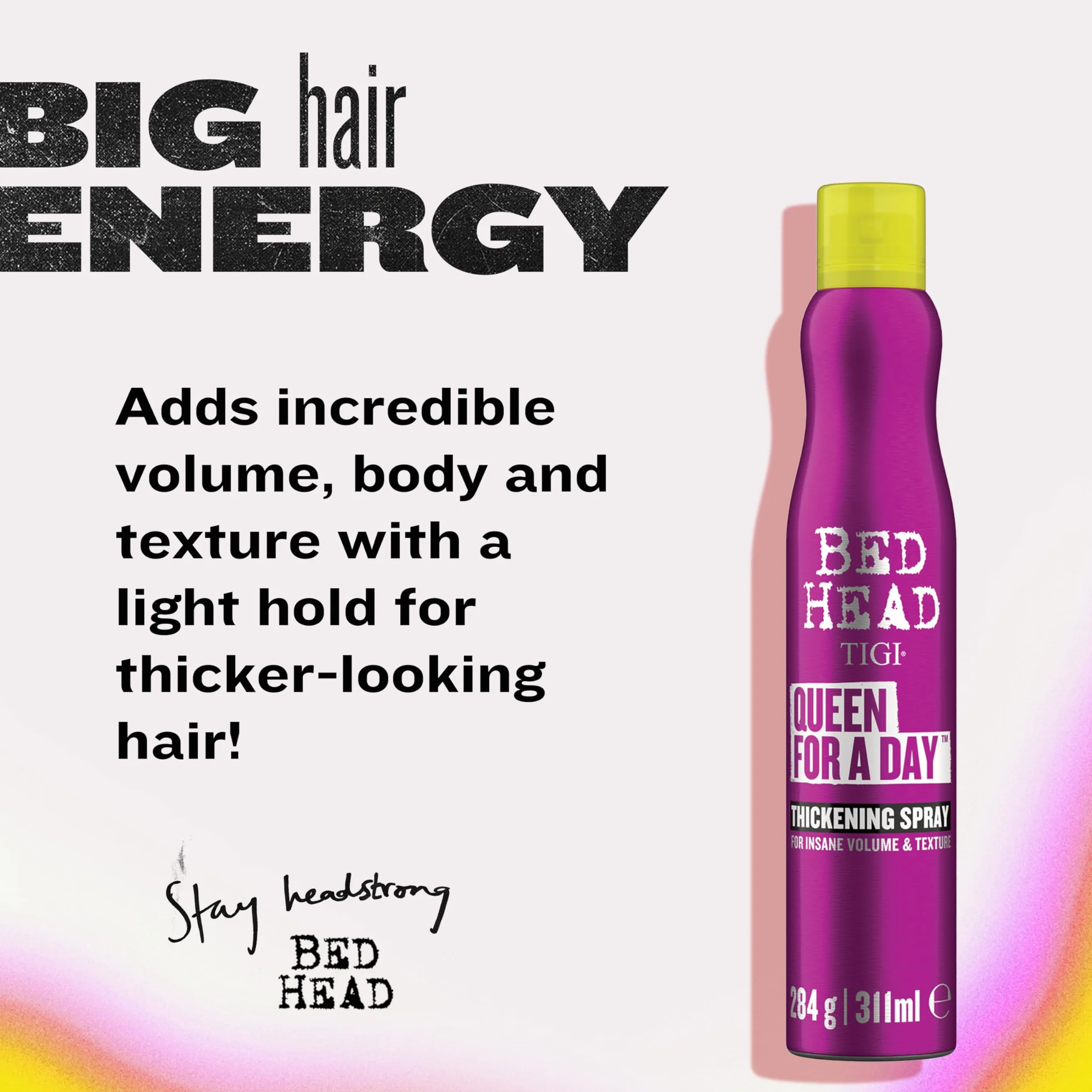 BED HEAD by TIGI Queen For A Day Espray Voluminizador para Pelo Fino 311 ml