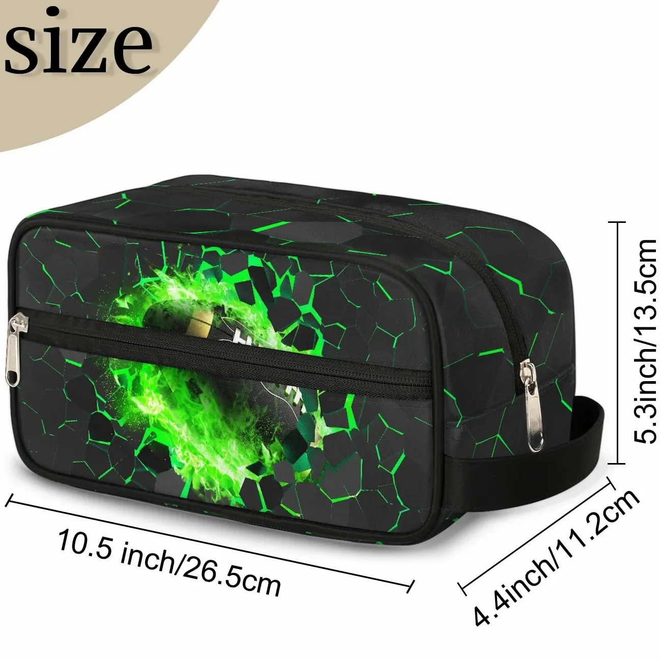 Neceser de viaje para niños y niños, kit impermeable para colgar para hombres, funda de transporte Cool Switch compatible con Nintendo Switch y consola OLED New Switch, verde (Green Football),