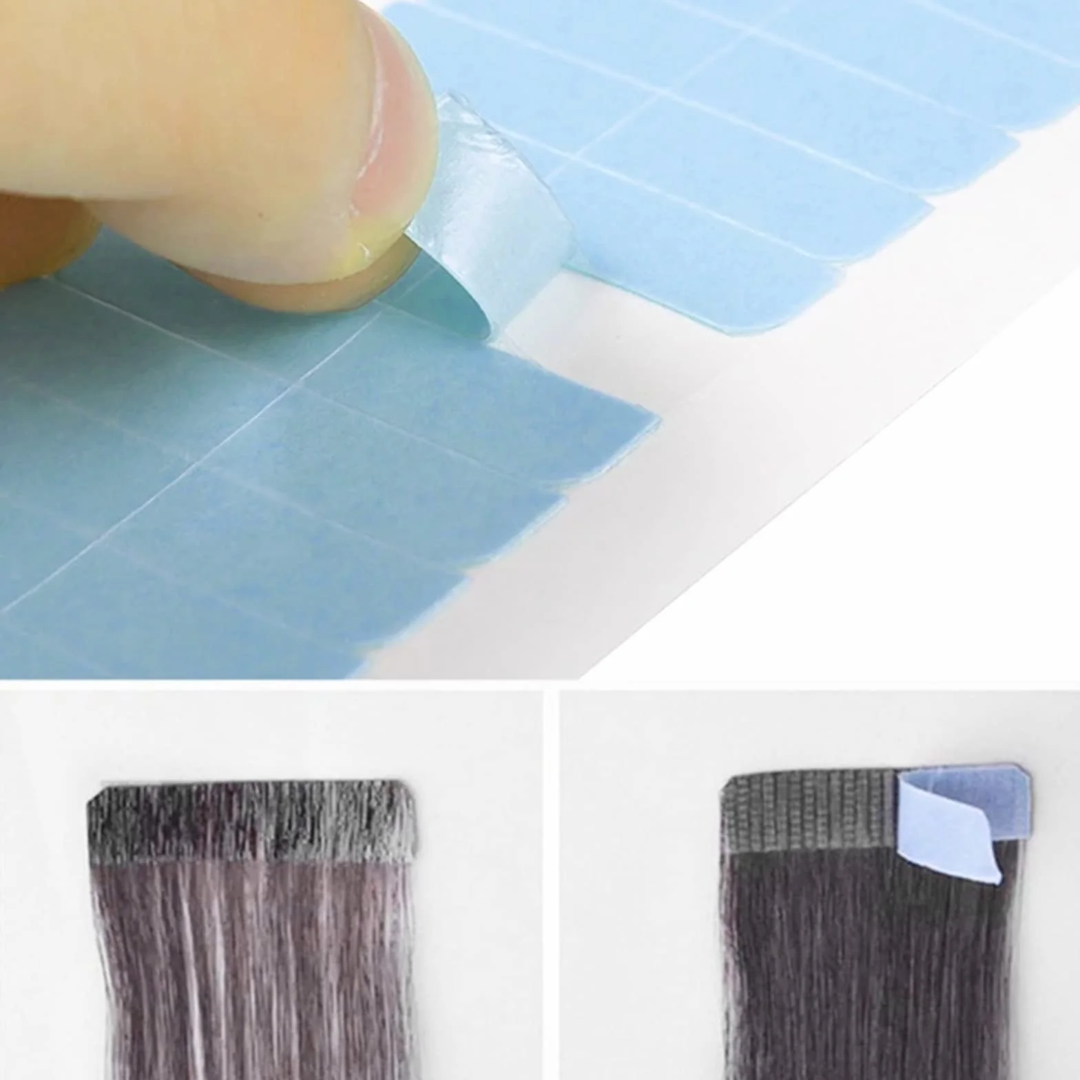 Cinta Adhesiva para Extensiones de Cabello, Repuesto, Azul (144pcs)