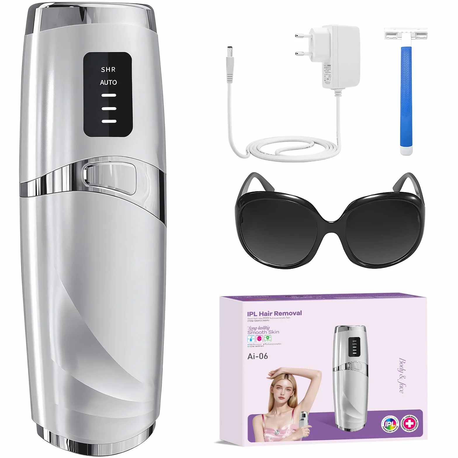 Depiladora Laser IPL Luz Pulsada con Refrigeración 999,900 Flashes 3 Niveles de Energía