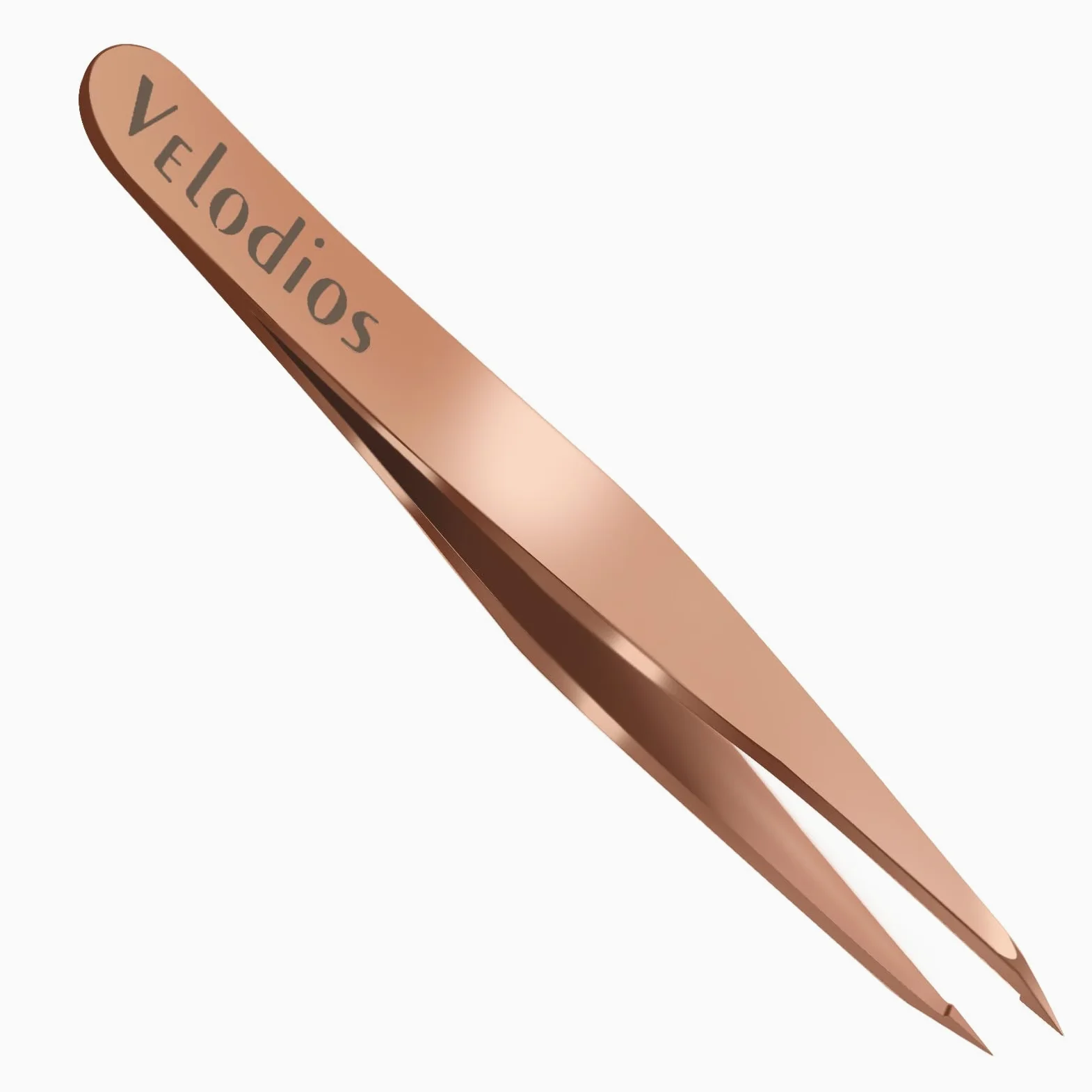 Pinzas de cejas para mujer, pinzas profesionales inclinadas para cejas, vello facial, barbilla y depilación encarnada (oro rosa) (pinzas puntiagudas)