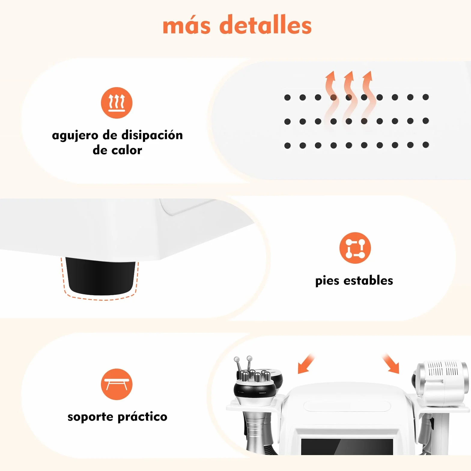 Máquina de cavitación 6 en 1 radiofrecuencia reafirmante modelado piel cuerpo rostro 40K
