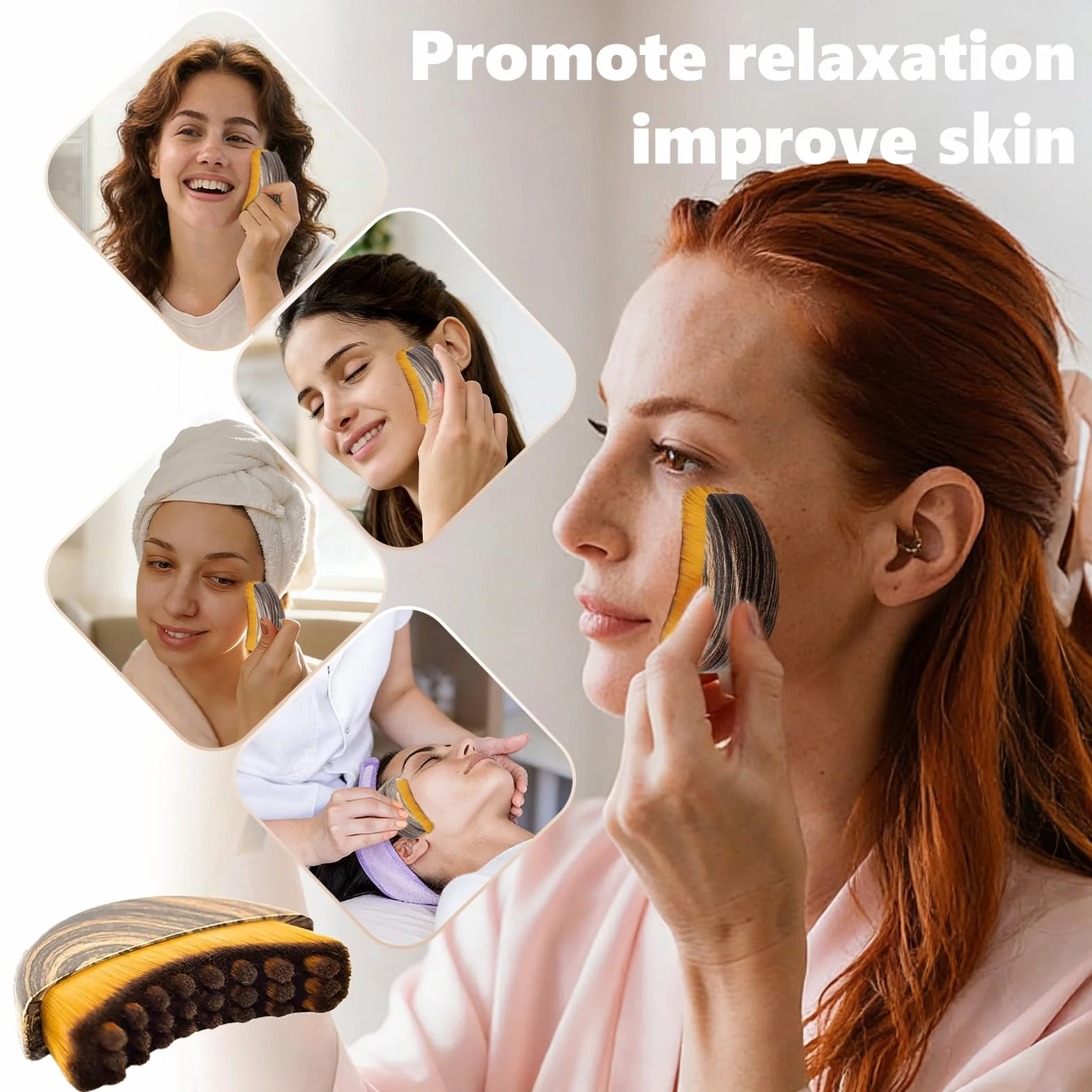 Cepillo Facial Linfático 2Pcs Drenaje Linfático Masajeador Esculpir Rostro