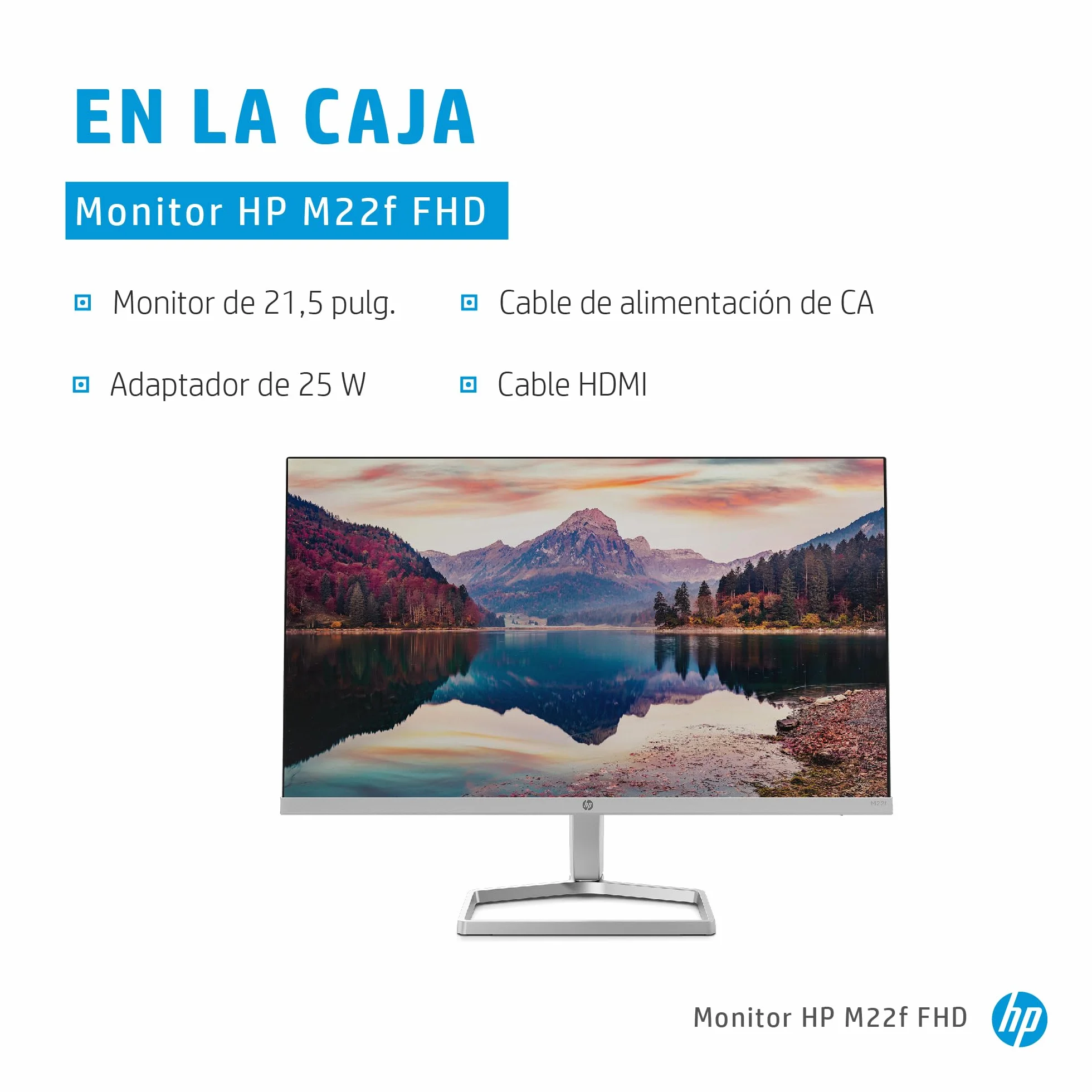 HP M22f Monitor 22" Full HD 1920x1080 75Hz 5ms IPS LED AMD FreeSync HDMI VGA Negro