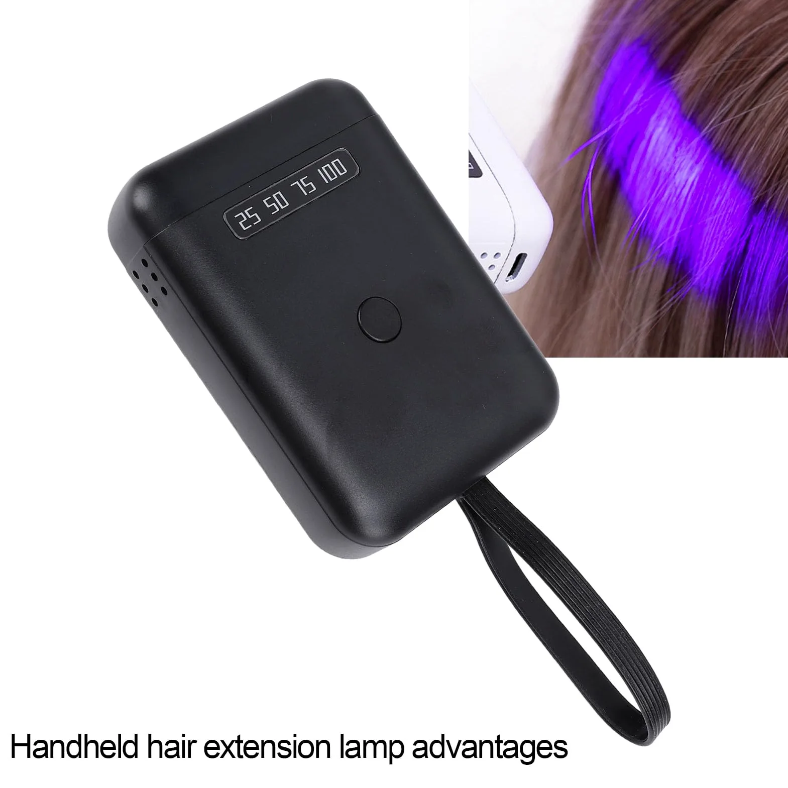 Kit de Extensiones de Cabello con Luz V, Luz de Extensión de Cabello LED UV de 405nm, Herramienta de Extensión de Cabello Recargable con Batería de 5000mAh para Salón en Casa