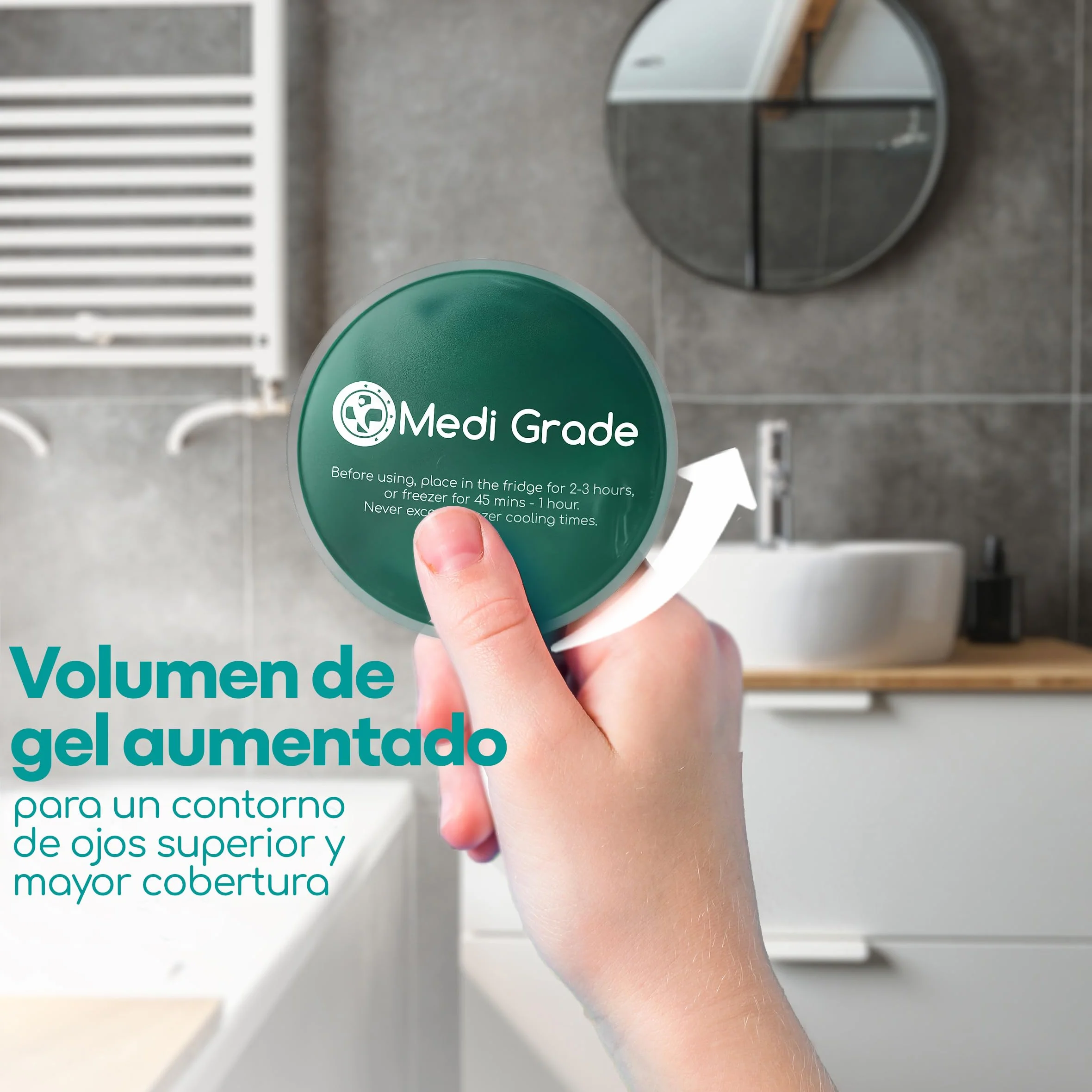 Medi Grade Antifaz de Gel Frío Reutilizable para Ojos, 2 Parches y Neceser