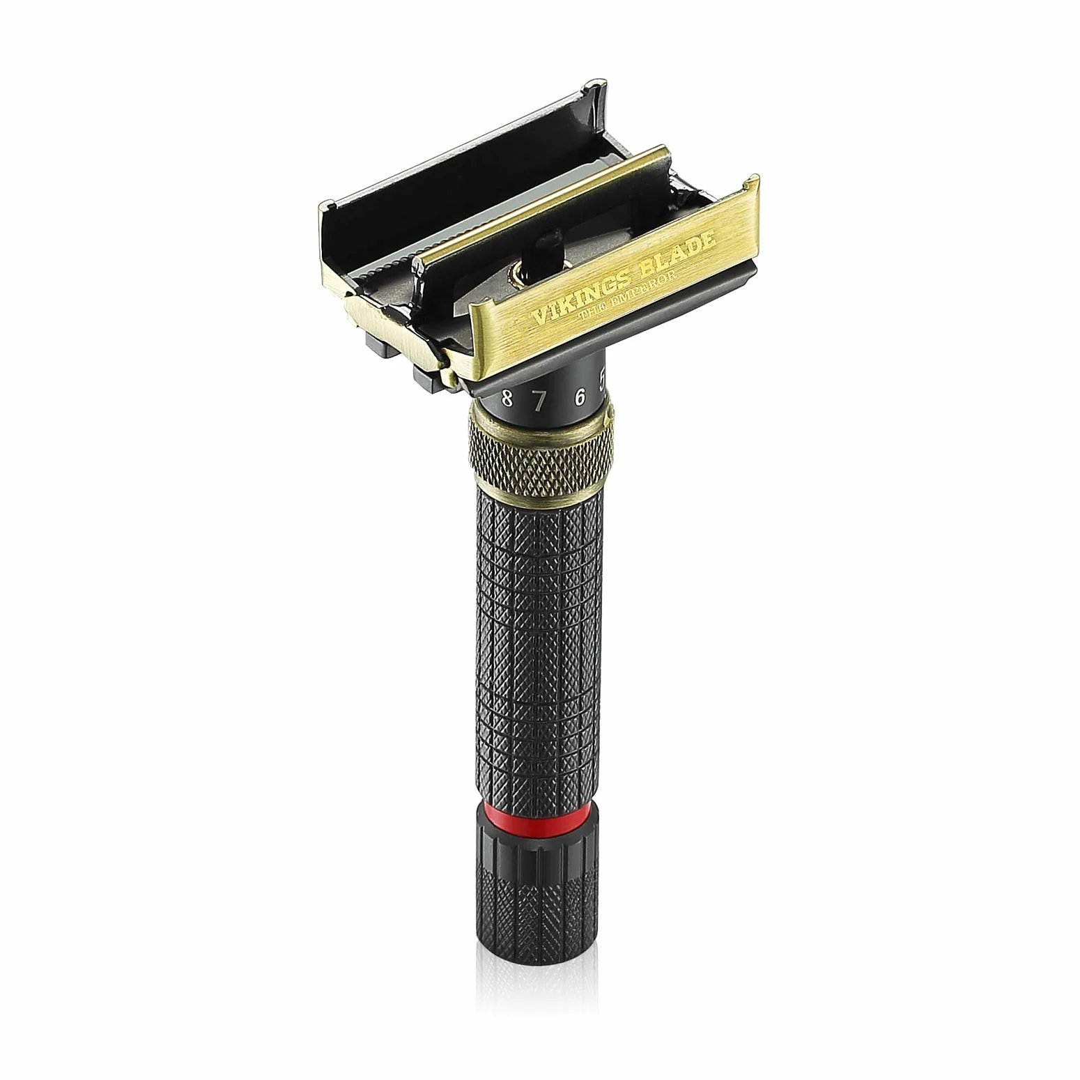VIKINGS BLADE Maquinilla de afeitar clásica ajustable doble filo con funda de lujo
