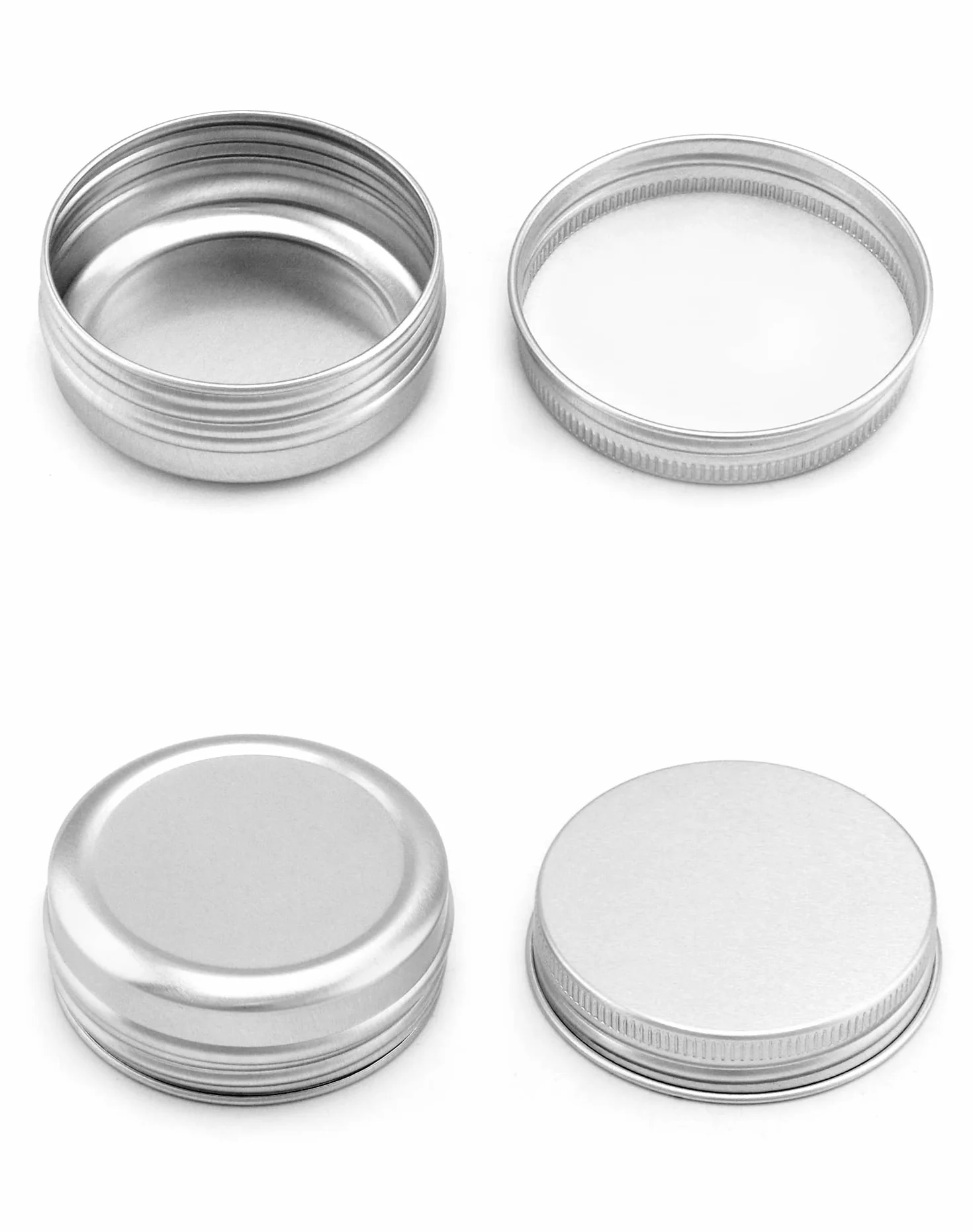 QWORK 30 tarros de Aluminio para Crema con Tapas, Redondos vacíos 30 ml