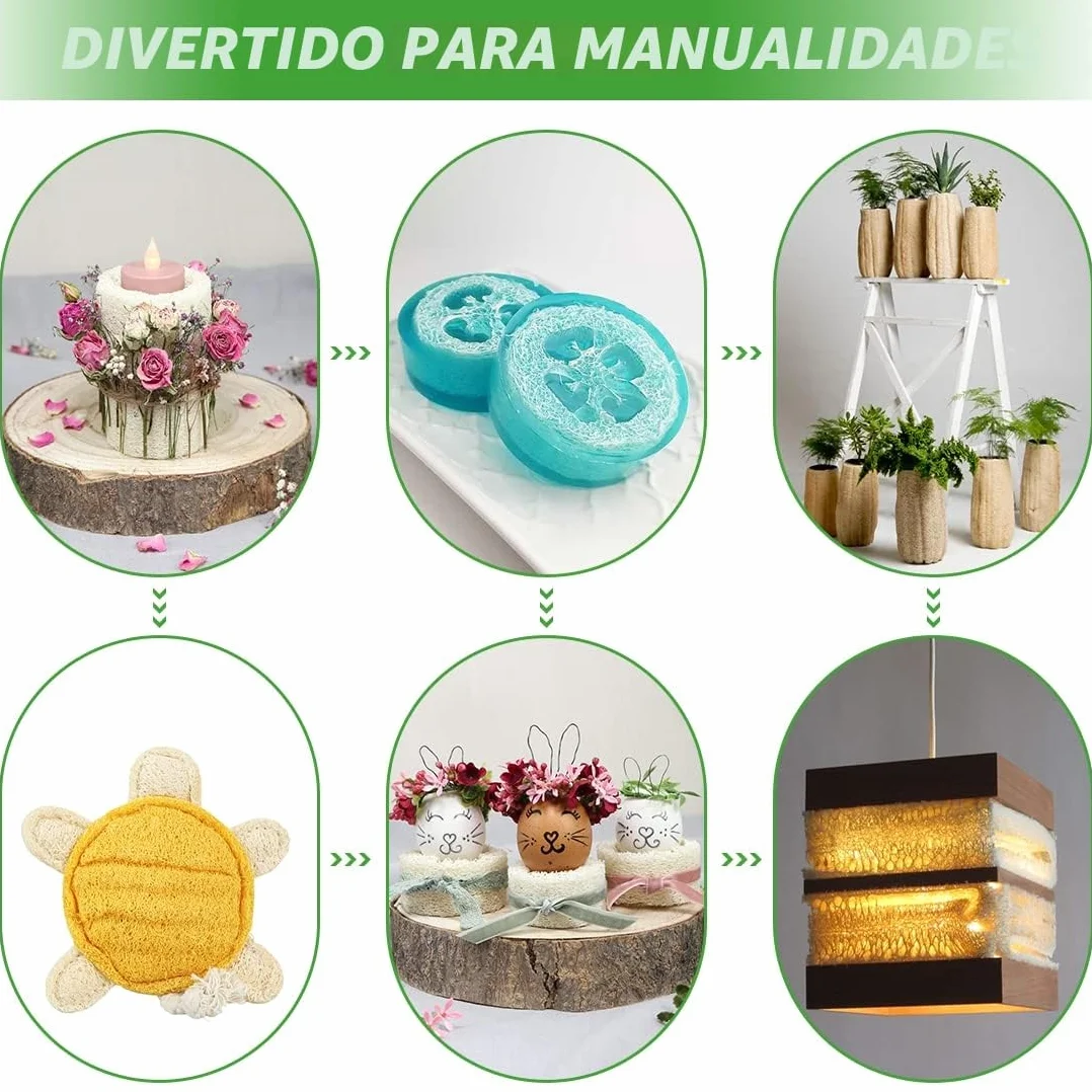 Esponjas Naturales Luffa Scrubber Exfoliante para Baño y Cocina 6 Piezas