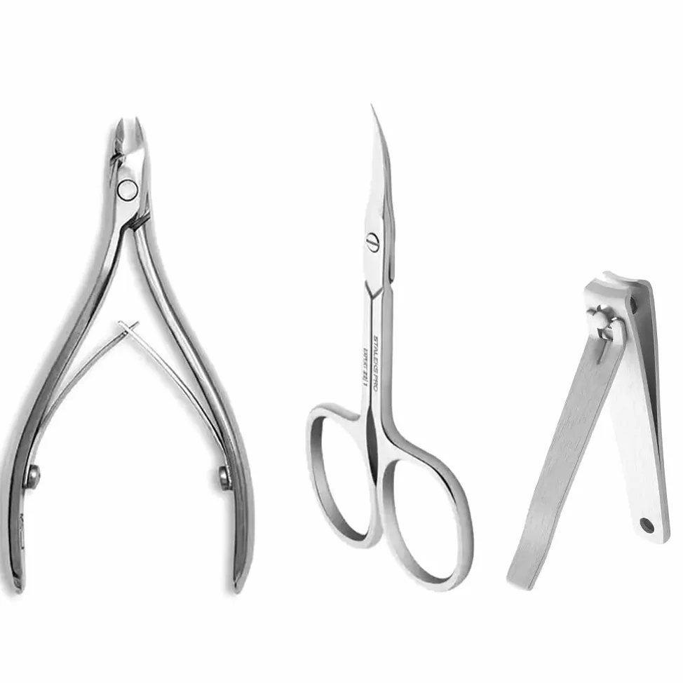 Juego profesional de cuidado de uñas: tijeras para cutículas Staleks Expert 22, cortacutículas Podoland 0,5 & Beauty & Care 11