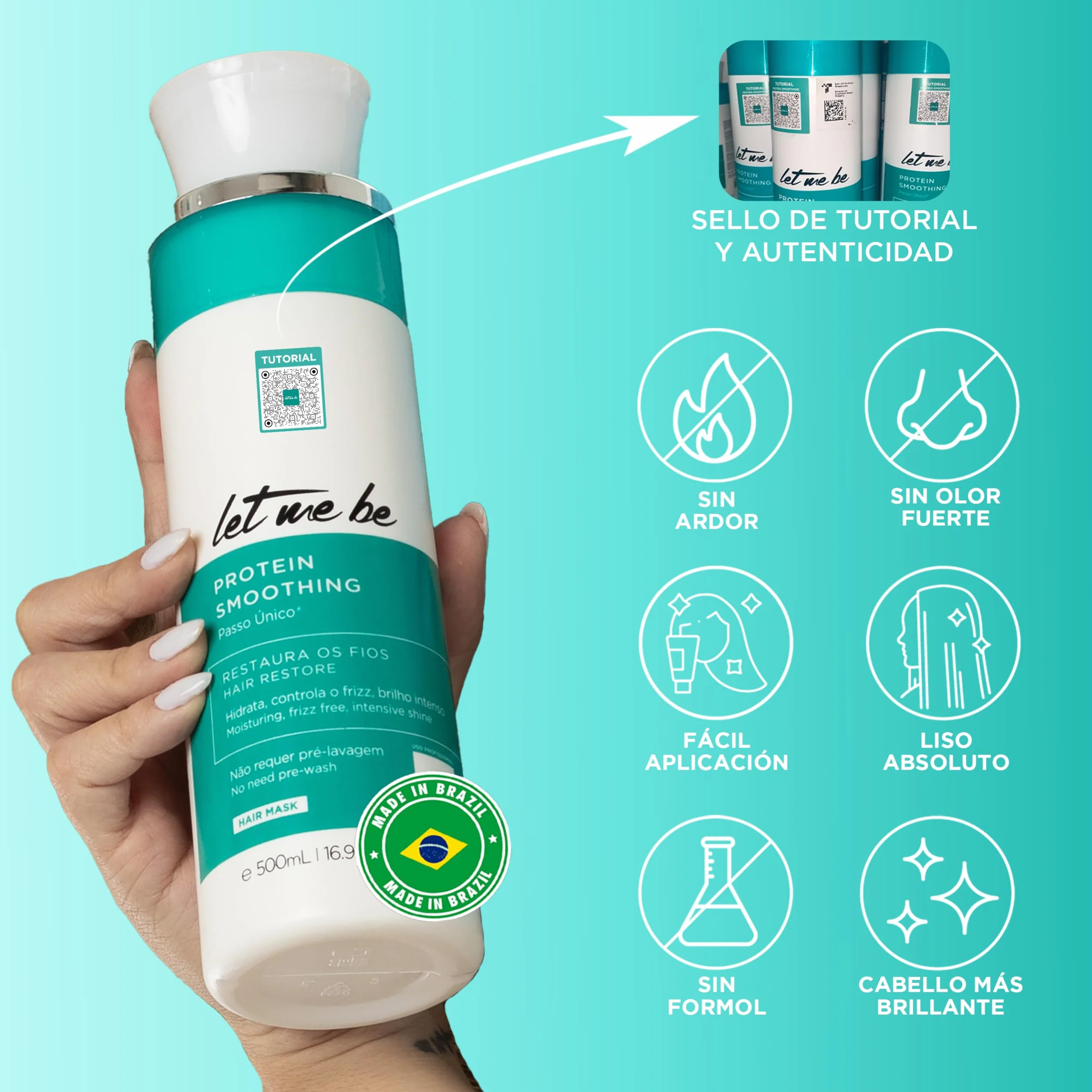 Let Me Be Protein Smoothing Alisado Brasileño Orgánico 500ml Keratina Hidrolizada Sin Formol