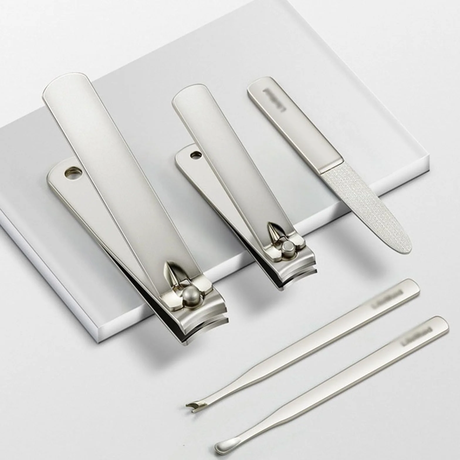Juego de manicura, Kit de uñas, Juego de manicura, 5 Pieces Stainless Steel, Professional Finger & Toe Nail Kit, Personal Nail Care Tool Grooming Kit with Storage Box Nail Clipper Kit