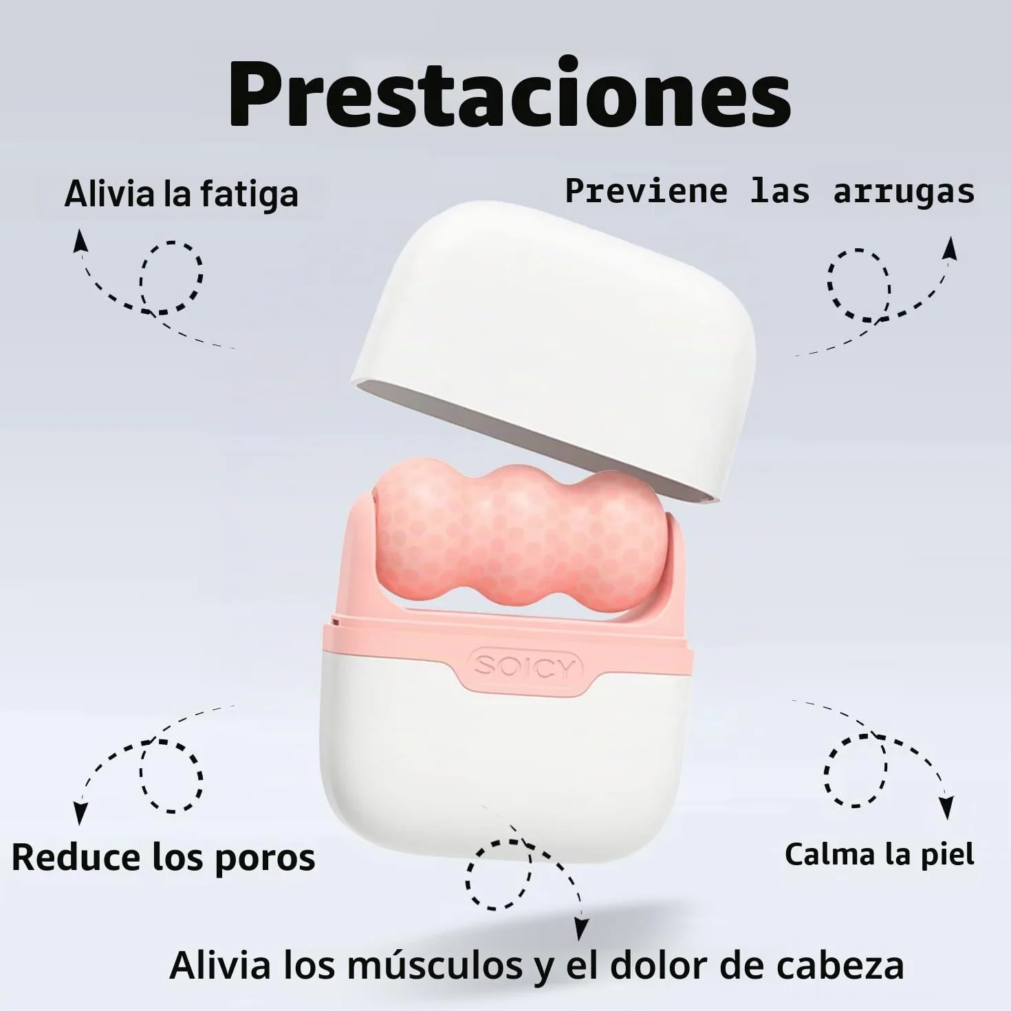 Rodillo de hielo para cara y ojos 2 en 1 - Herramienta cuidado facial con funda