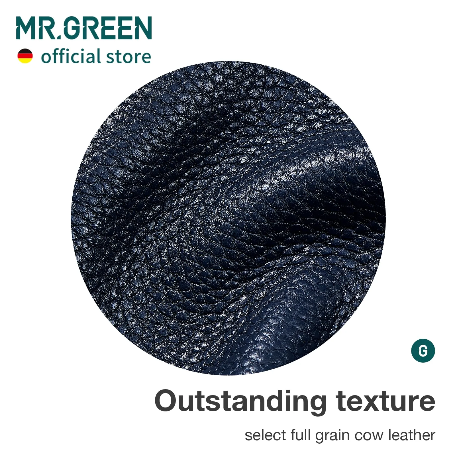 MR.GREEN Innate - Juego de manicura de lujo con tijeras de grado quirúrgico, kit de cortaúñas de acero inoxidable, paquete de piel de vaca de grano completo, pedicura (juego de manicura 9 en 1)