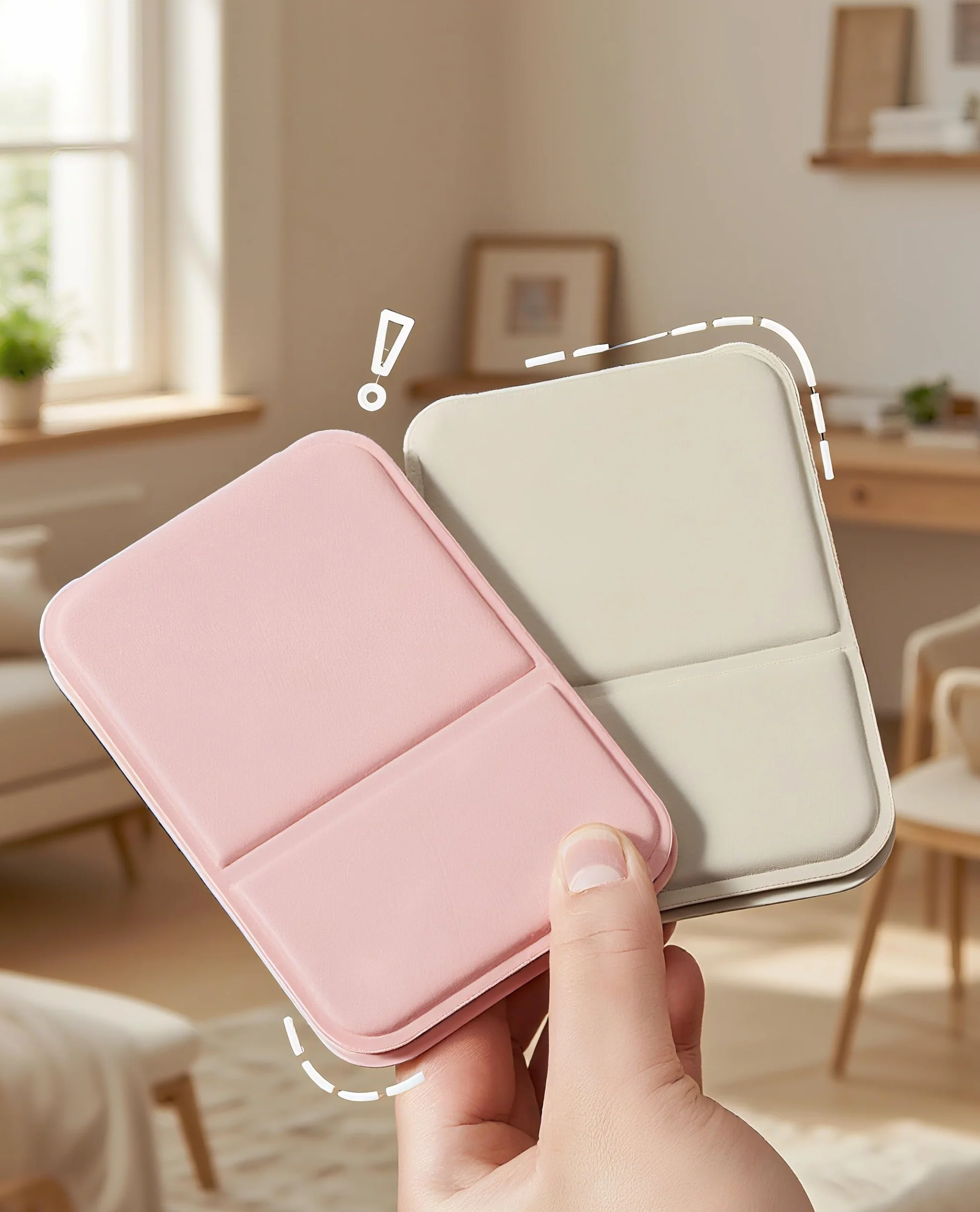 Espejo de Viaje Portátil Plegable Compacto con Soporte, Mini Espejo de Maquillaje para Bolsillo y Bolso