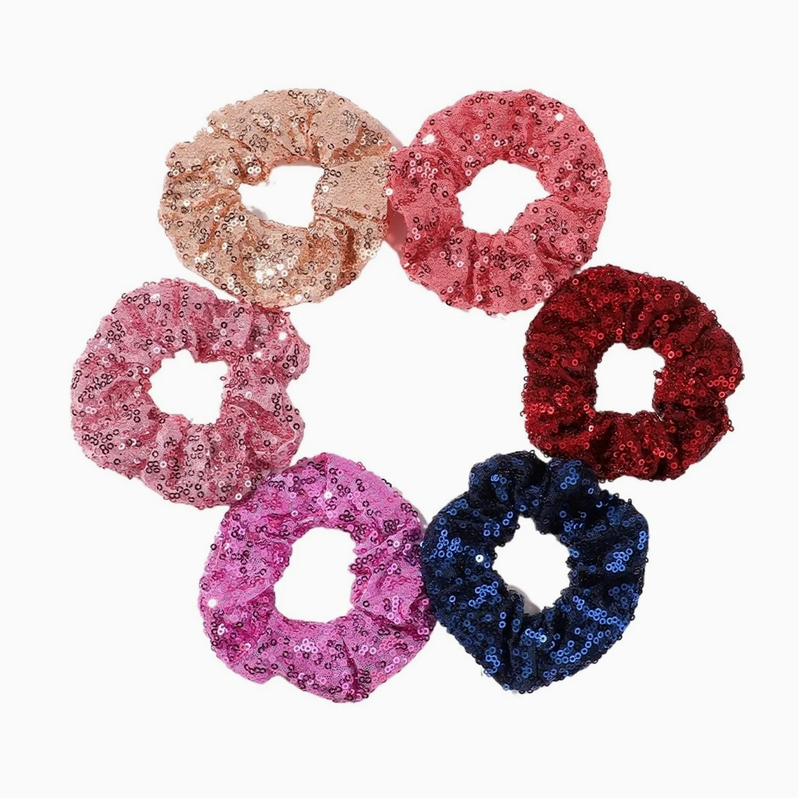 Juego de 180 coleteros con lentejuelas brillantes for el pelo, bandas elásticas 3,9 pulgadas for mujeres y niñas para Todo Tipo y Estilo de Cabello