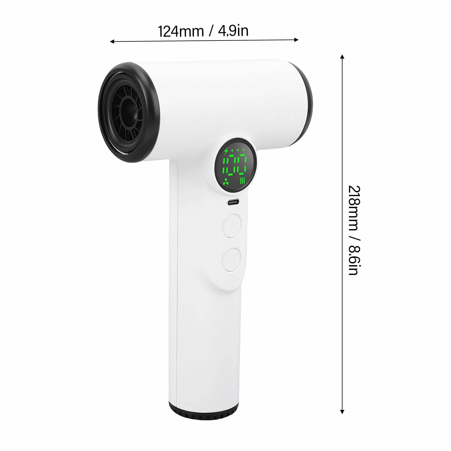 Bewinner Secador de Pelo Inalámbrico Profesional: Batería Recargable USB, 3 Velocidades y Temperaturas, Portátil Con Pantalla Digital Para Mujeres