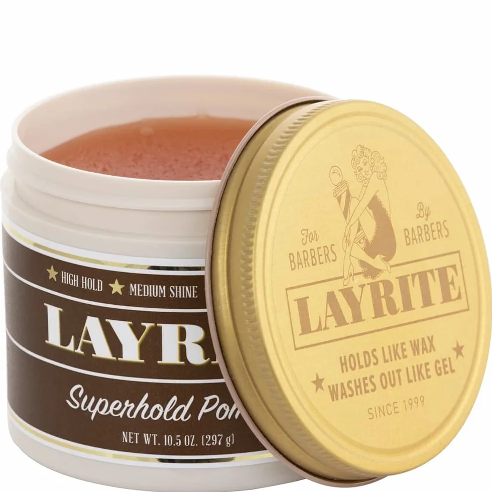 Layrite Superhold Pomada 297g Fuerte sujeción Soluble en agua Brillo Medio