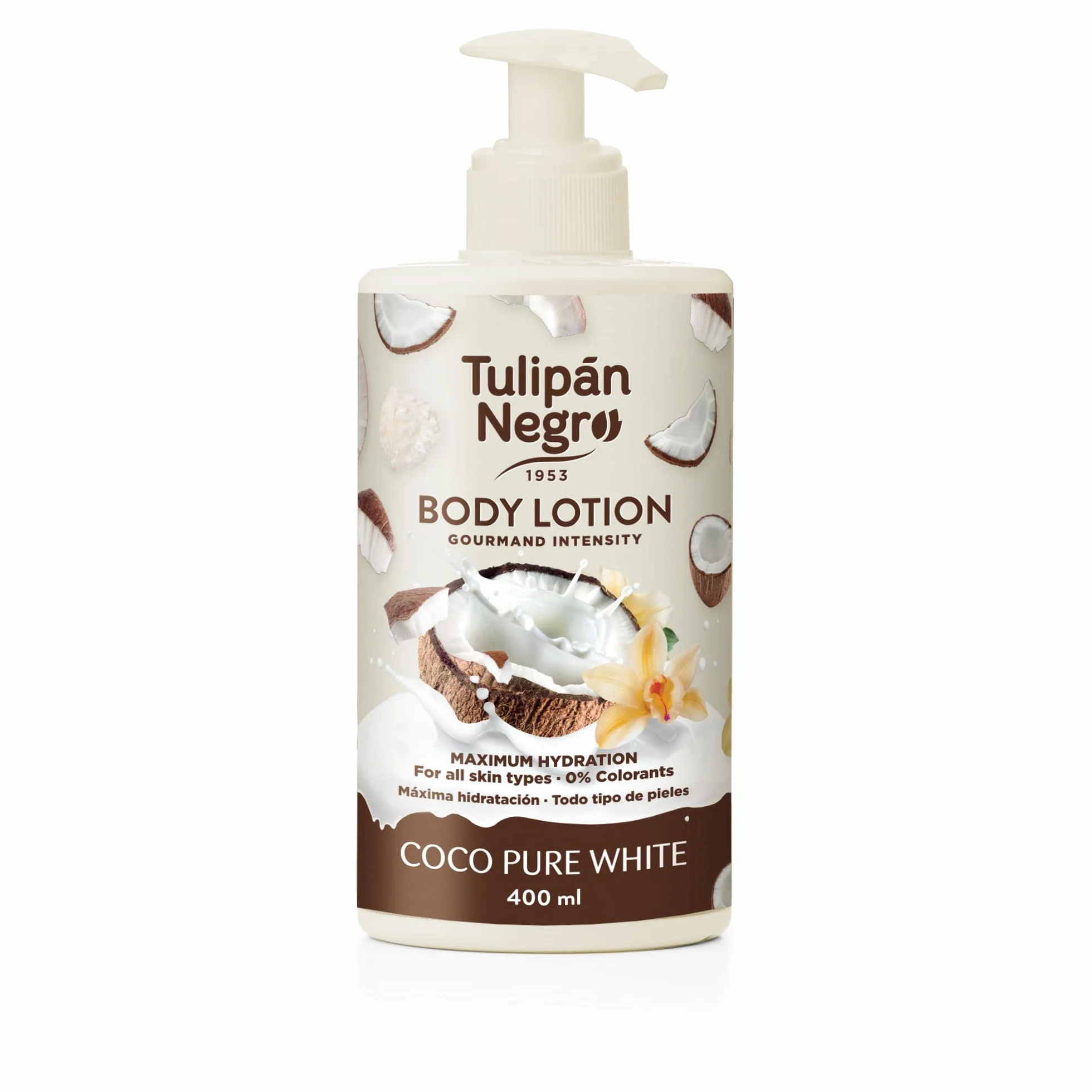 Tulipán Negro Loción Corporal Coco Pure White Hidratación Intensa 400 ml