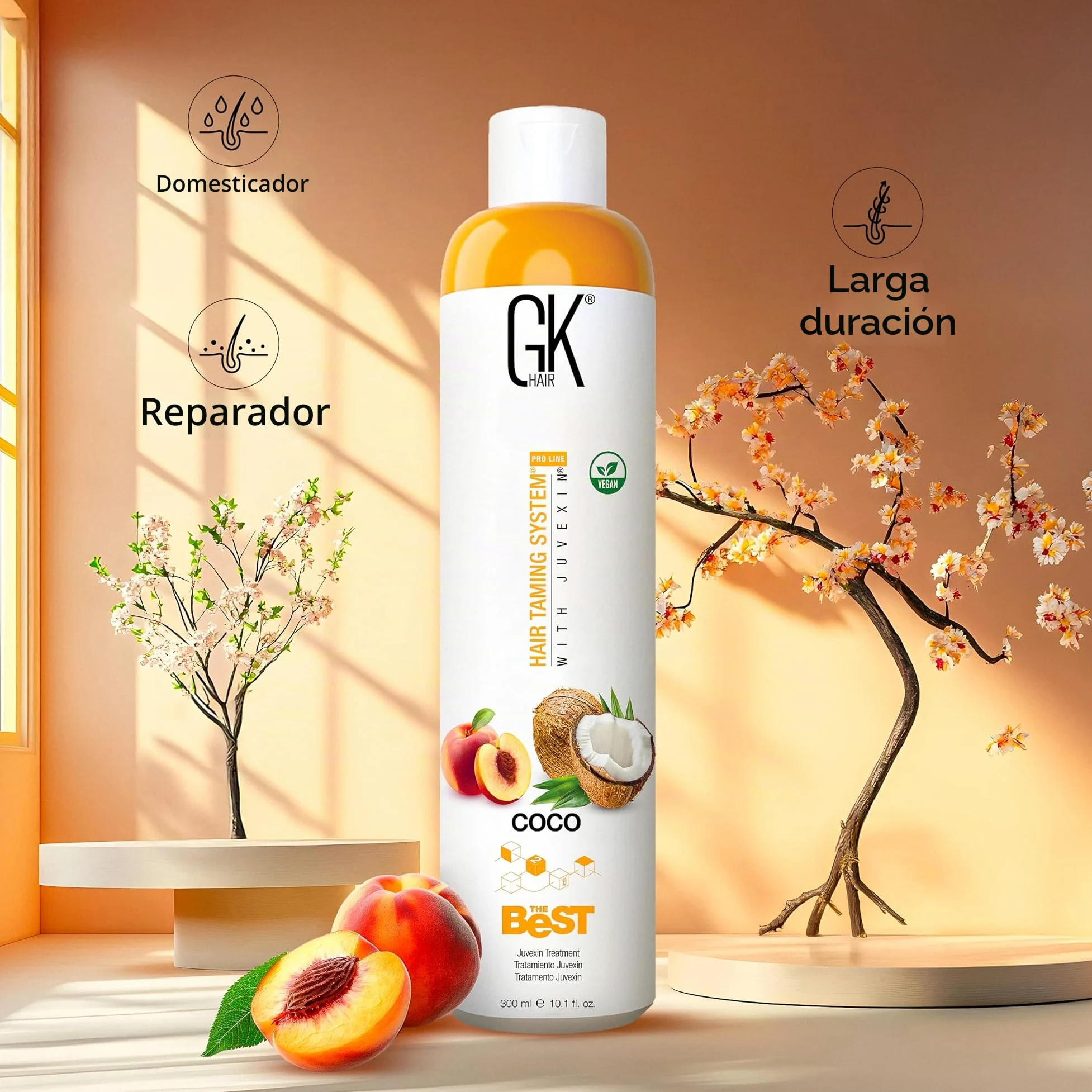GK HAIR Global Keratin The Best COCO Professional Hair 300ml miglior kit professionale per capelli Trattamento lisciante e levigante per un naturale setoso e liscio